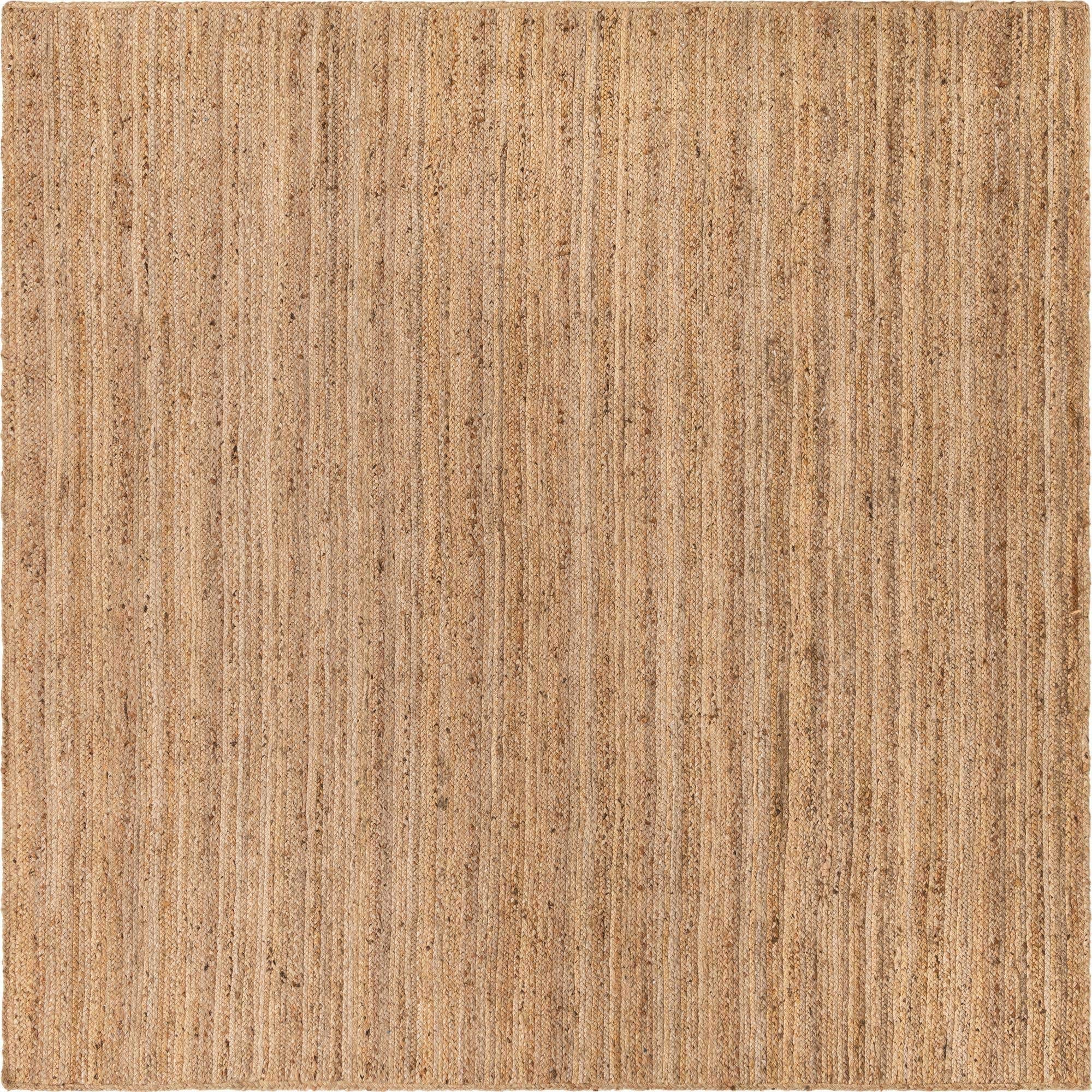 Unique Loom Braided Jute Collection Area Rug - Dhaka (10' Square, Natural)