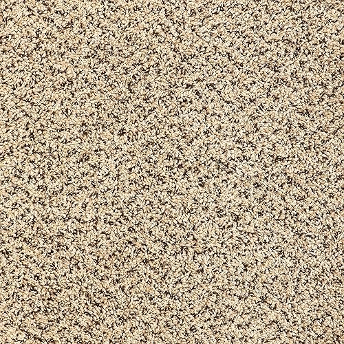 ECLIPSE Peel and Stick Carpet Tiles, Attached Cushion, Easy DIY Install, Soft Residential Carpet, American Made, Seamless Appearance, Plush, Great for Area Rug (10 Tiles - 22.5 Square Feet, Full Moon)