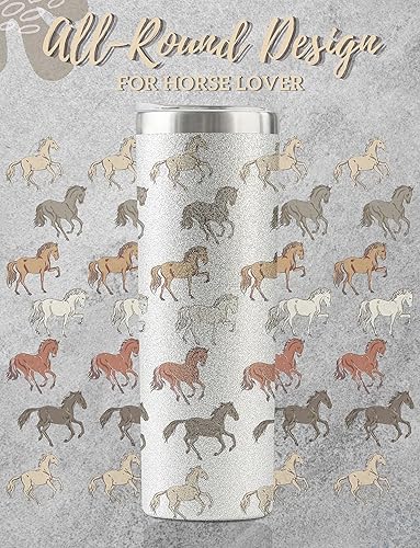 Miniatura 2 de Onebttl Regalos de caballos para niñas, mujeres, amantes de los caballos, vaso de agua aislado de acero inoxidable con tapas y pajillas, para