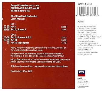 【中古】 クラシックCD PROKOFIEV / Romeo And Juliet-Highlight- 91ozyIEtuqL._UF1000,1000_QL80_.jpg