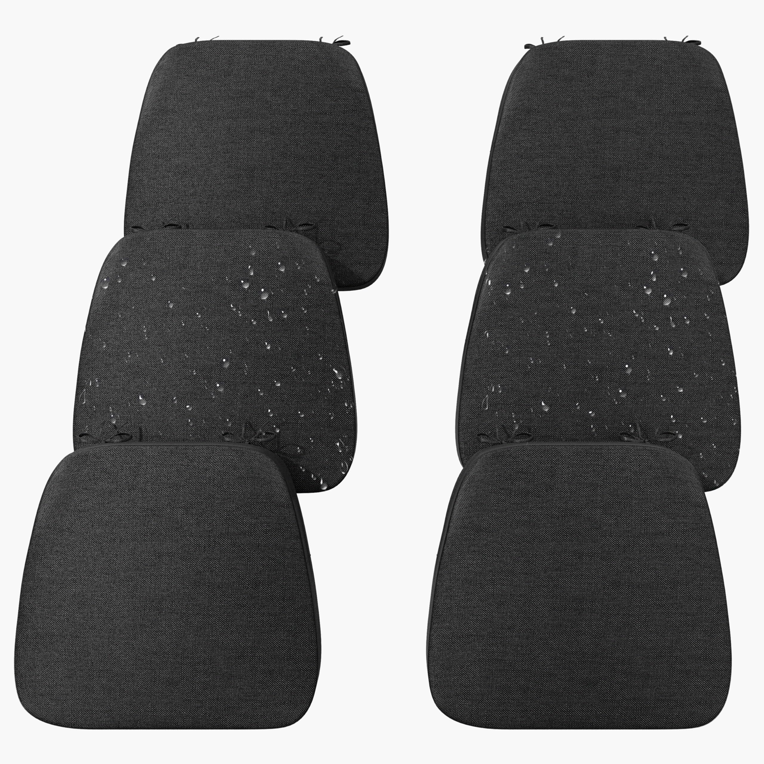Iristykilin 17'' x 16'' x 2.5"Thick Chair Cushions for Dining Chairs, 6 Pack WaterProof Easy Clean Kitchen Chair Pads with Ties and Non-Slip Backing -