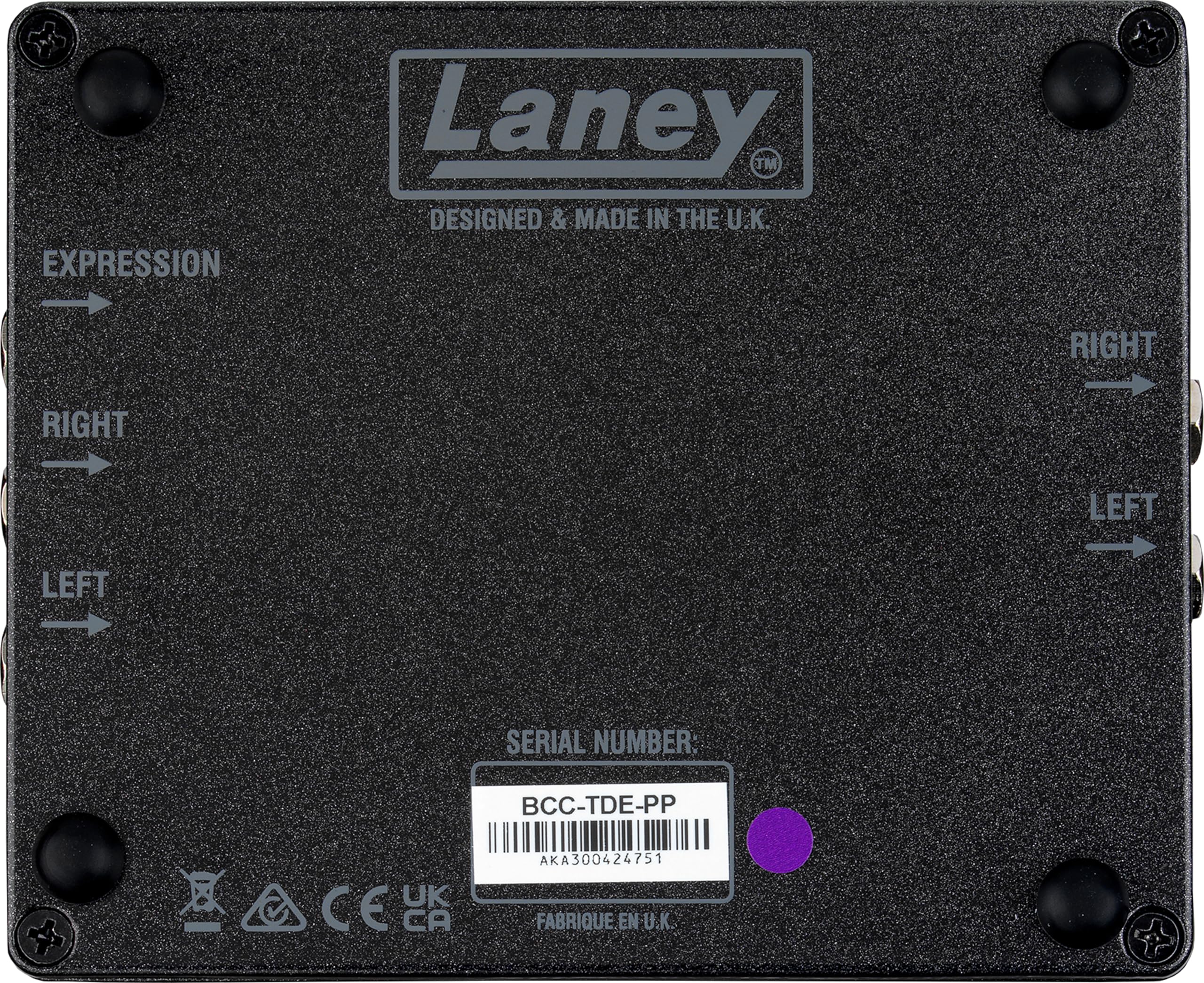 Laney Amplificación BCC-TDE Pedal de retardo estéreo, efectos digitales multimodo, tiempo de retardo de 2500 ms