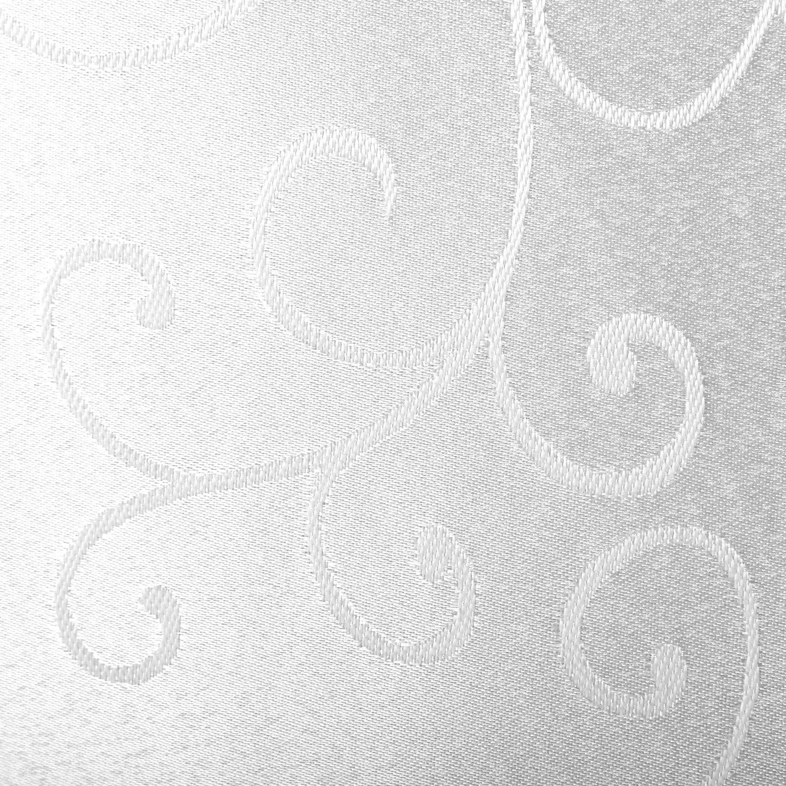 Gräfenstayn® 4pcs coprisedia Sofia con motivo jacquard e fiocco integrato - diversi colori per schienali di sedie rotonde e quadrate - adattamento universale (Bianco)