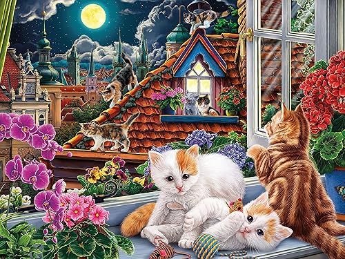 Miniatura 2 de Ceaco - Harmony - Image World - Gatitos en la luz de la luna - Rompecabezas de 500 piezas