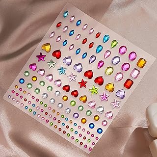 Face Jewels Gems Stick on Face Rhinestones for Makeup Body Jewels Face Crystals Eye Gems Jewels Diamonds Rhinestone Stickers for Face Eye Euphoria (Big Hearts)