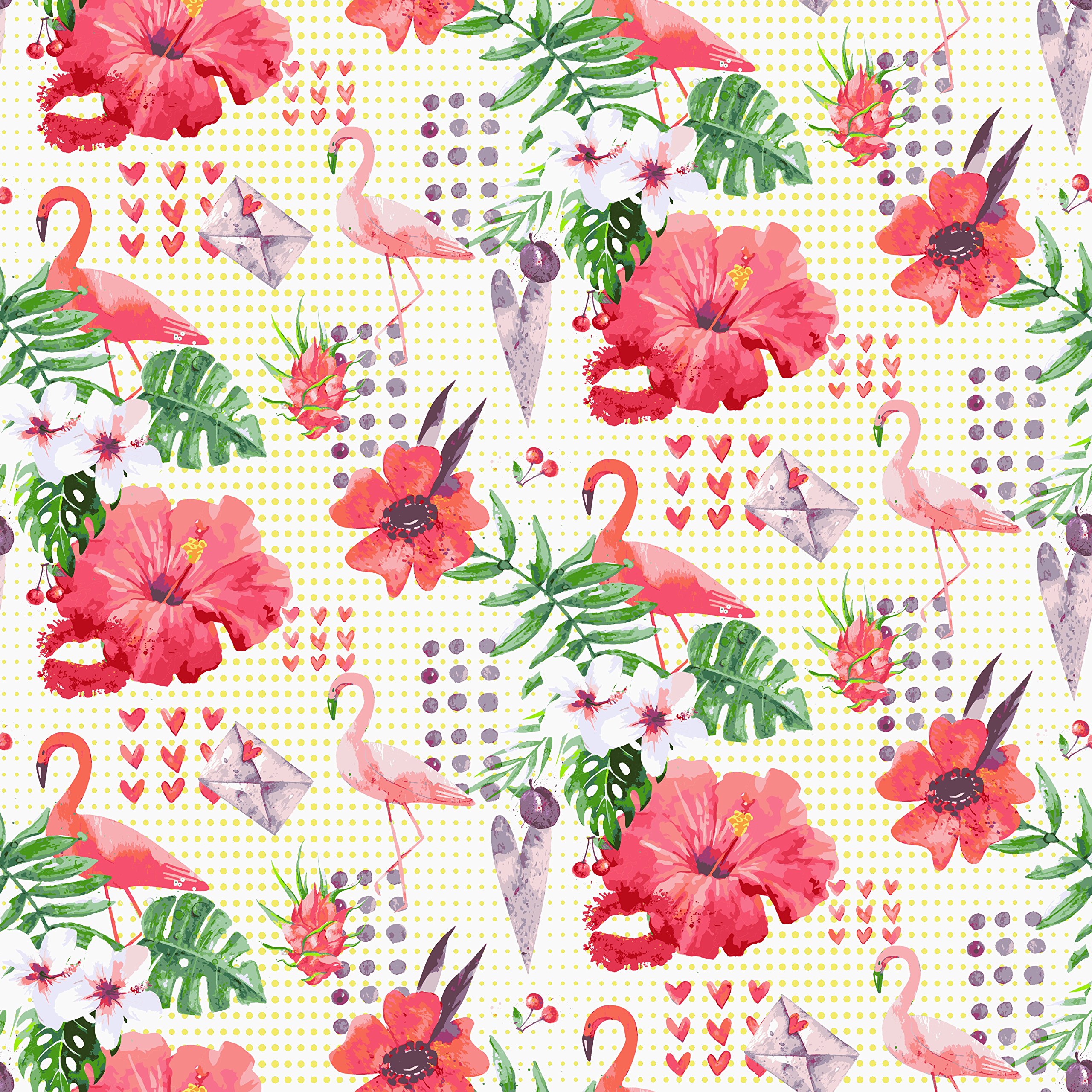 Stitch & Sparkle Fabrics, Tropical, Flamingo in The Garden Cotton Fabrics, Quilt, Crafts, Sewing, Cut by The Yard