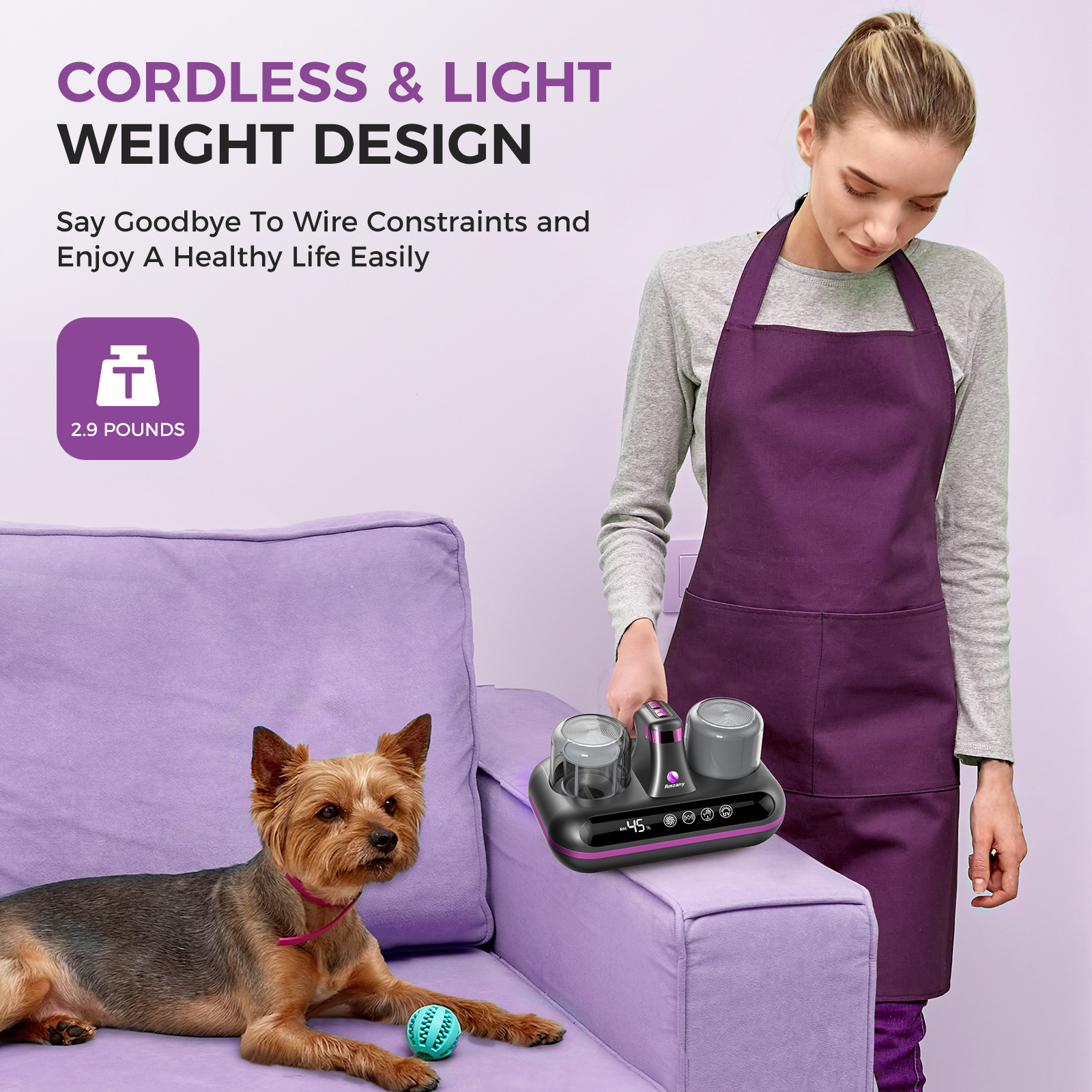 Amazon.com - Amzany Mattress Vacuum Cleaner - 5-in-1 Cordless Bed