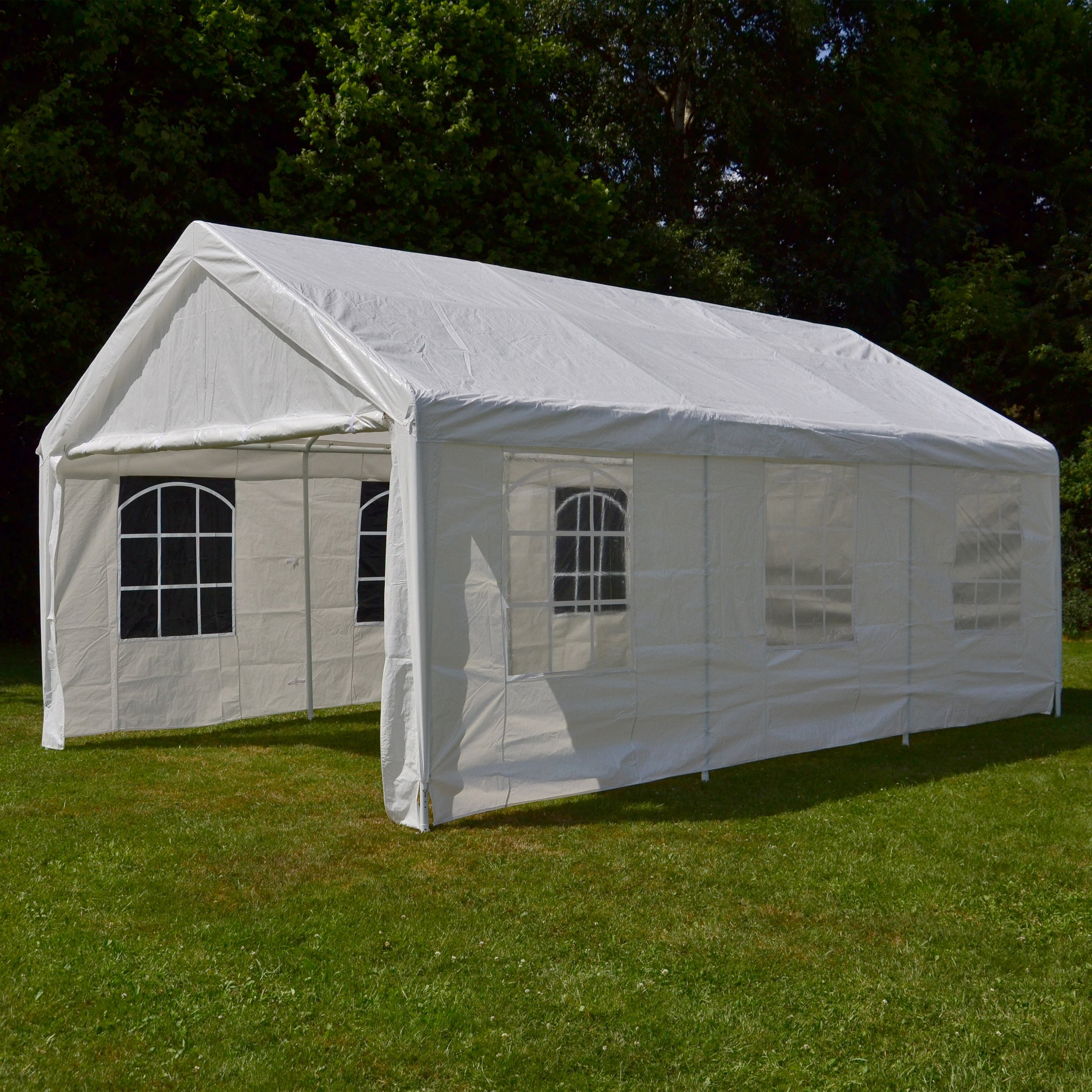 Festzelt Partyzelt 4x6 m weiß Pavillon Gartenzelt Seitenteile wasserdicht