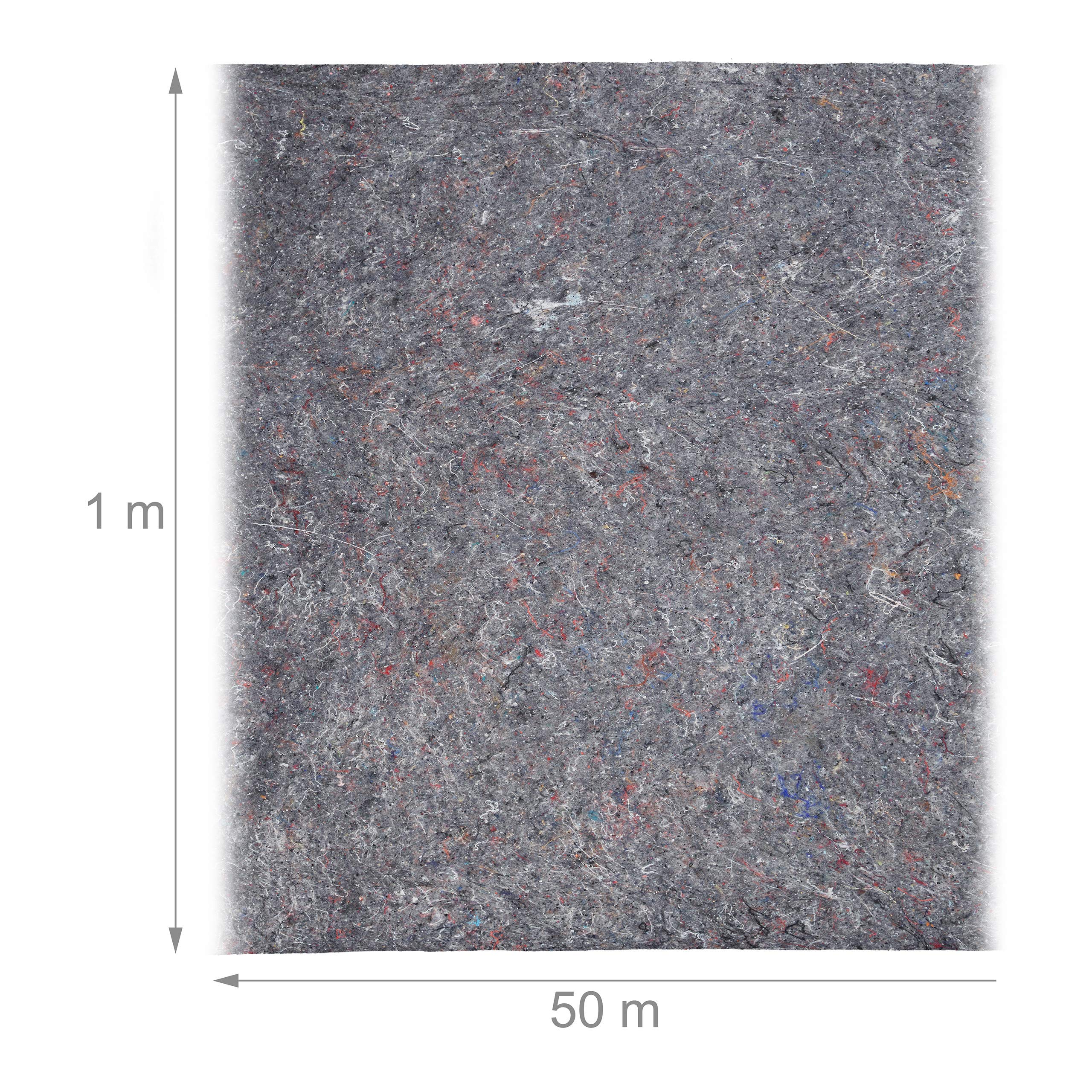 2 x włóknina malarska, rolka z włókniny maskującej, po 1 m x 50 m = 50 m², antypoślizgowa, wodoodporna, 270 g/m², malowanie, przeprowadzka, szara