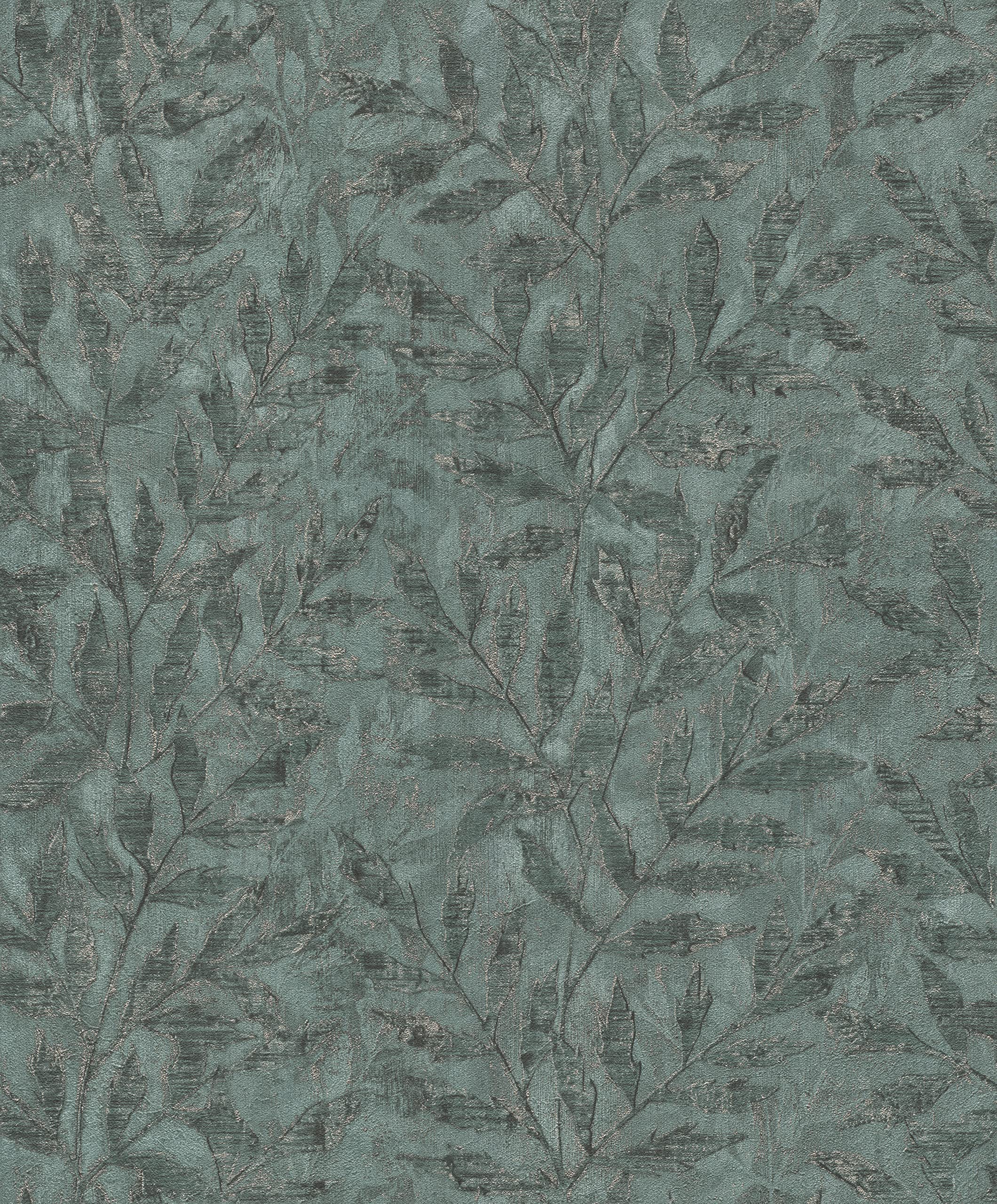 Papier peint non tissé Rasch vert à motif de feuilles Factory V WTD 315042
