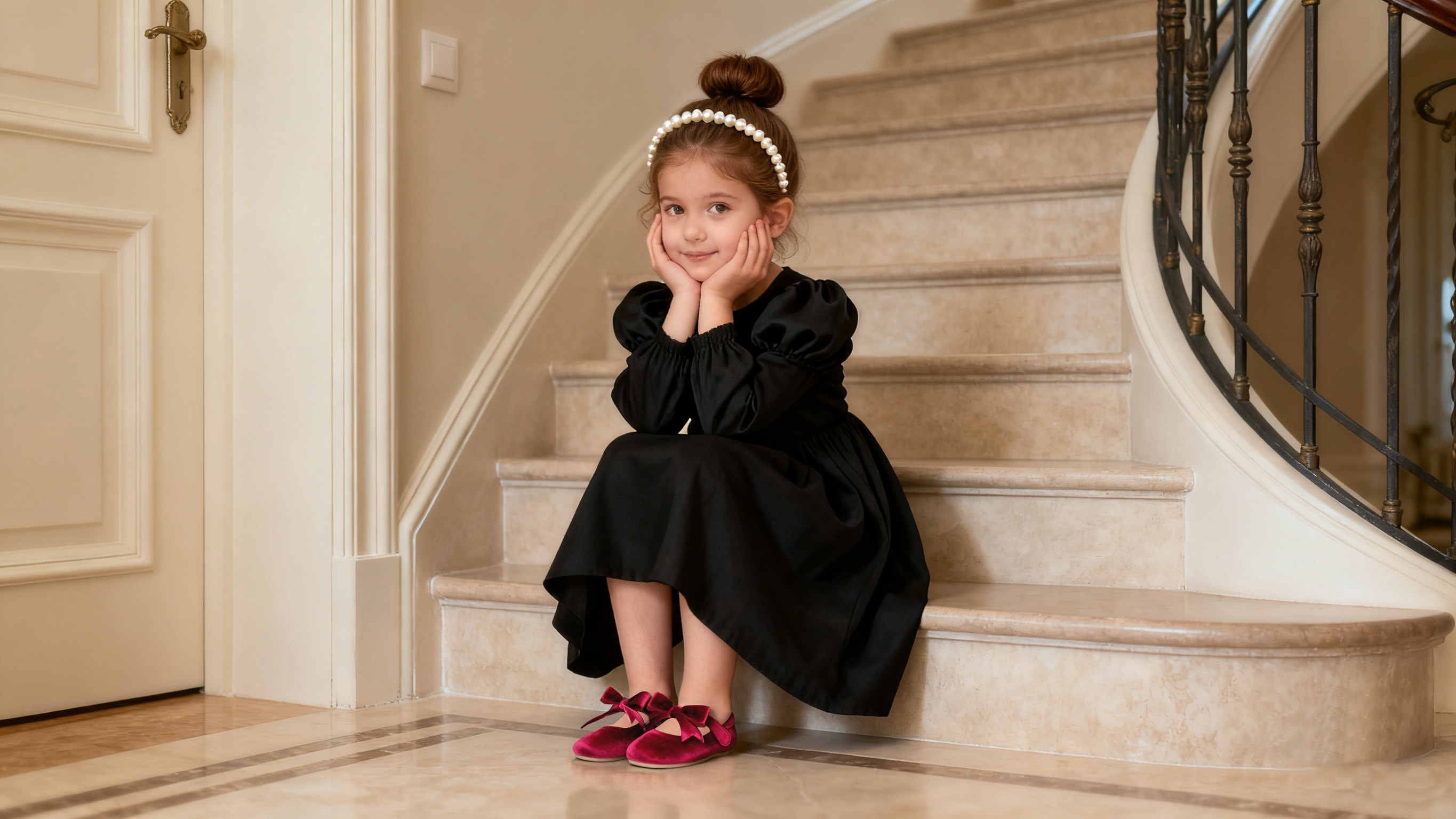 Kiderence Little Toddler Girls Dress Shoes Ballerina Ballet Flats Kids Black Mary Janes Size 5M
