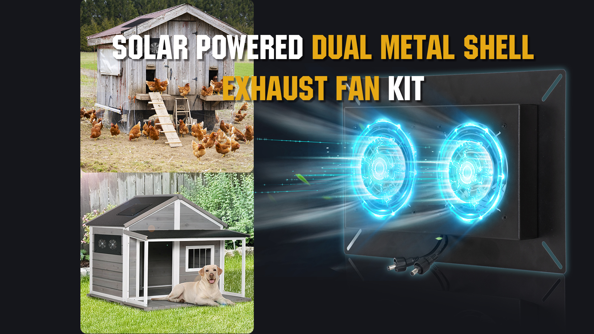 Shell Limited Fan Watch DC HOUSE 20W Solar Powered Dual Metal Shell Exhaust Fan Kit on ...