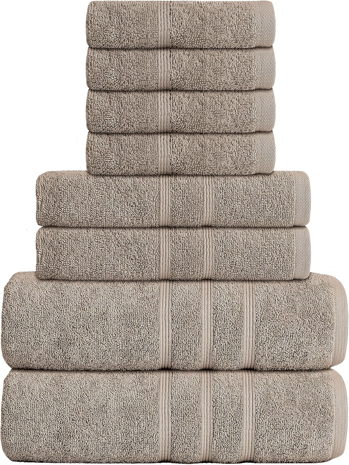 Luxury 8-Piece 100% American Combed Cotton Towel Set Includes 2 Extra Large Bath Towels, 2 Hand Towels, and 4 Washcloths Ringspun Cotton is Extra Absorbent and Super Soft (Teal): Kitchen & Dining