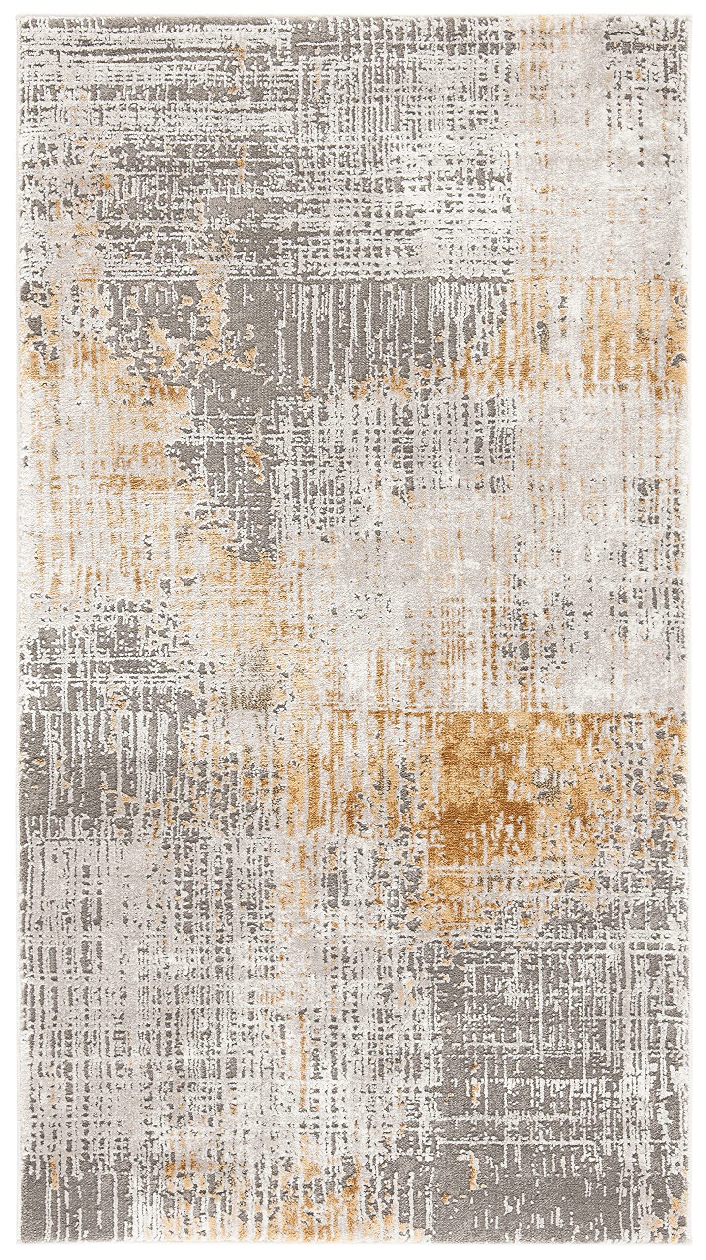 SAFAVIEH Craft Collection Accent Rug - 2'7" x 5', Grey & Beige, Modern Abstract Design, Non-Shedding & Easy Care, Ideal for High Traffic Areas in