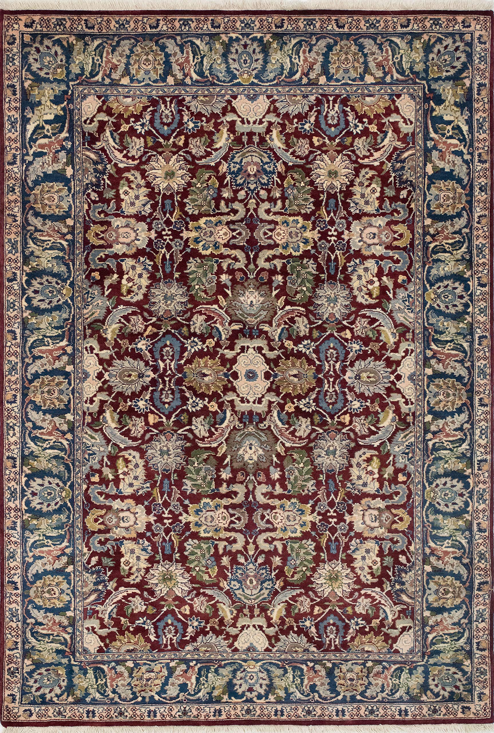 Pak-Persian Aubrie Drk. Red/Blue Rug, 4'2 x 6'1