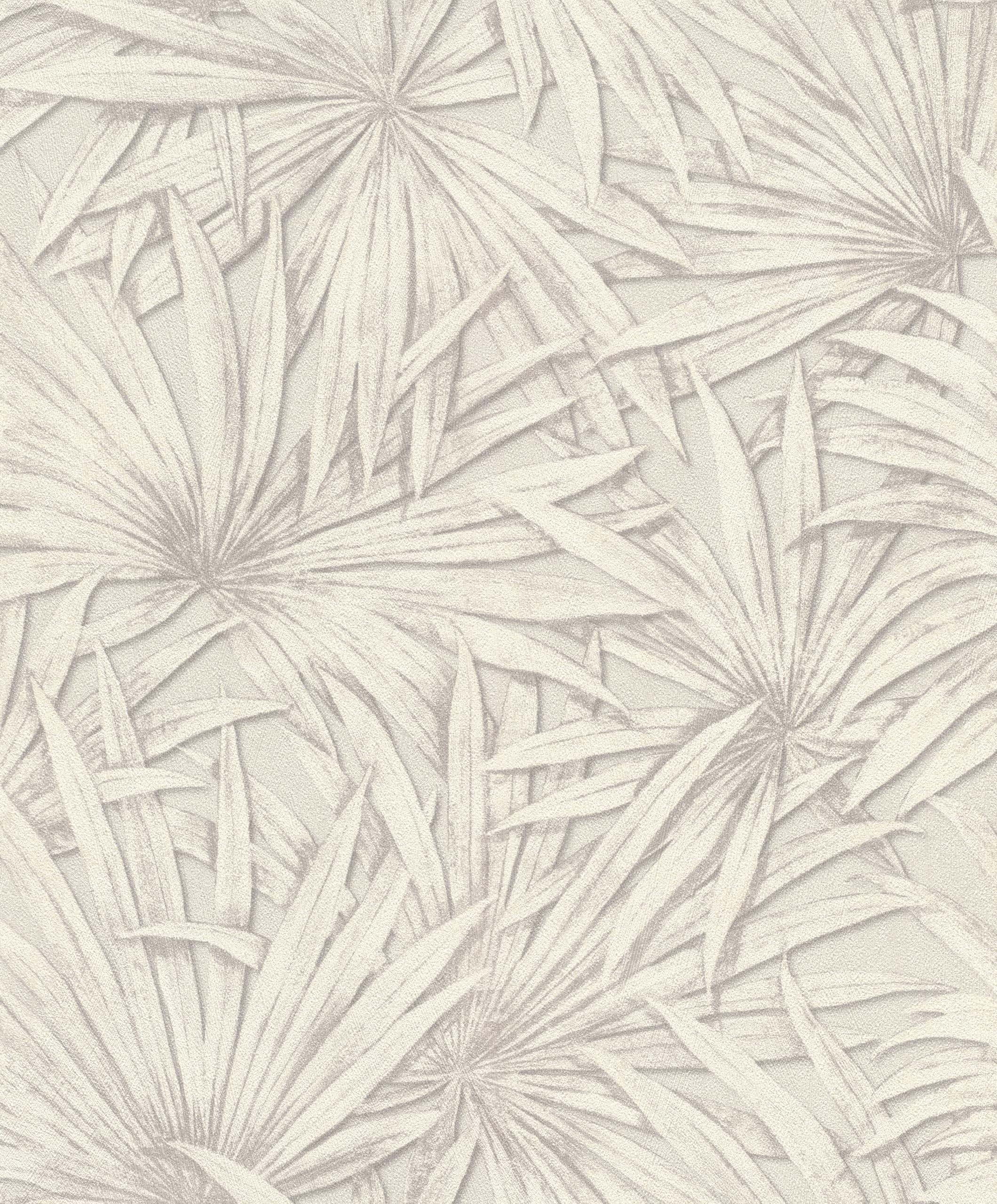 Rasch Gray Non-Woven Wallpaper Jungle Tropical Vinyl Wallpaper Plants In Grey For An Exotic Living Environment Robust And Washable 10.05 M X 0.53 M