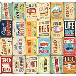 Deco Wall Paneles Decorativos Walplus Mural Collage Vinilos De Pared Decorativos Decoracion Habitacion Fácil De Usar Etiqueta De La Pared Calcomanía Vintage Metal Signos Arte Retro Clásico Diy Decoración Sala De Estar Marrón