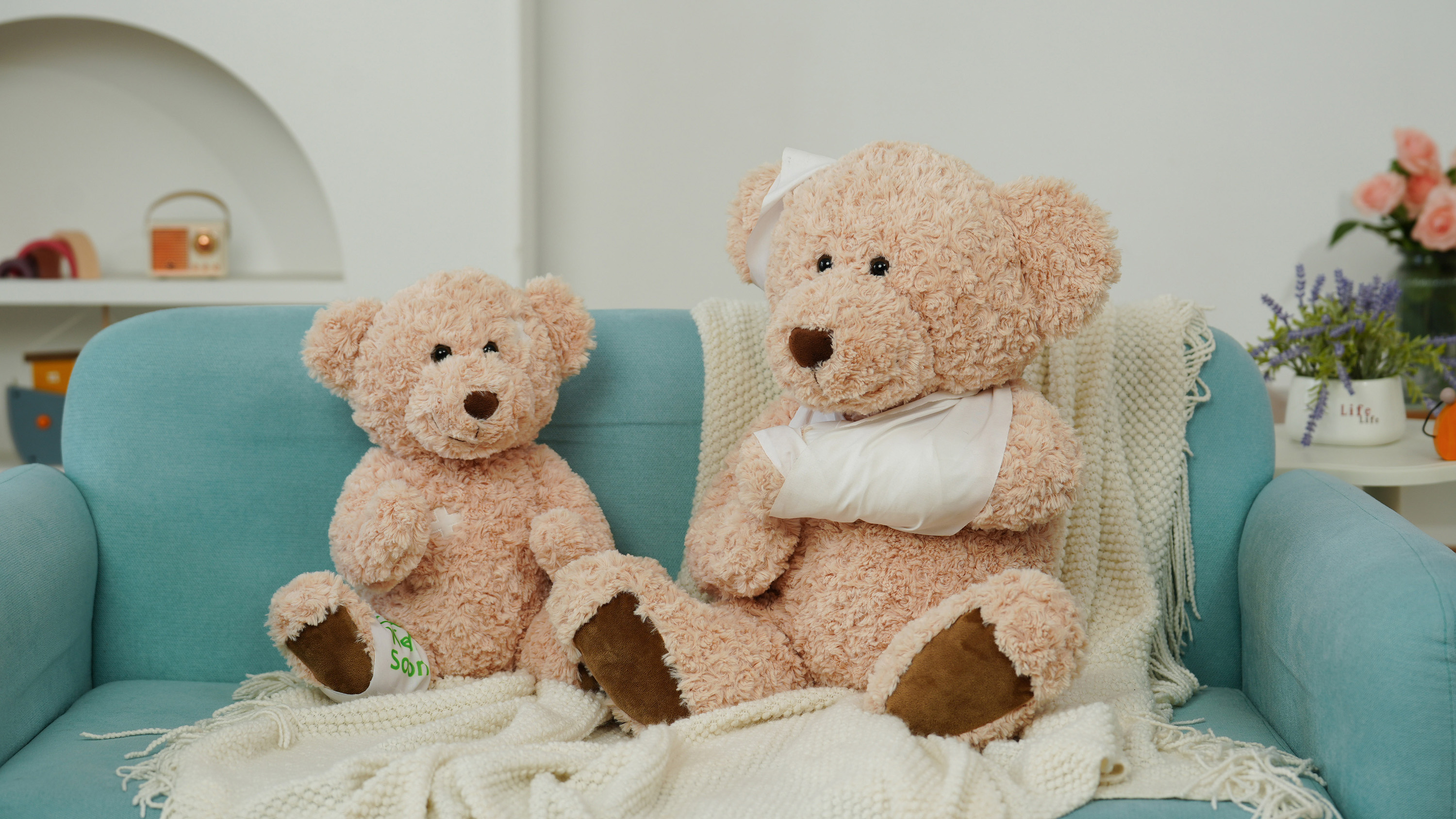 Amazon.com: Muiteiur 13.8 Inch Get Well Soon Teddy Bear, Broken