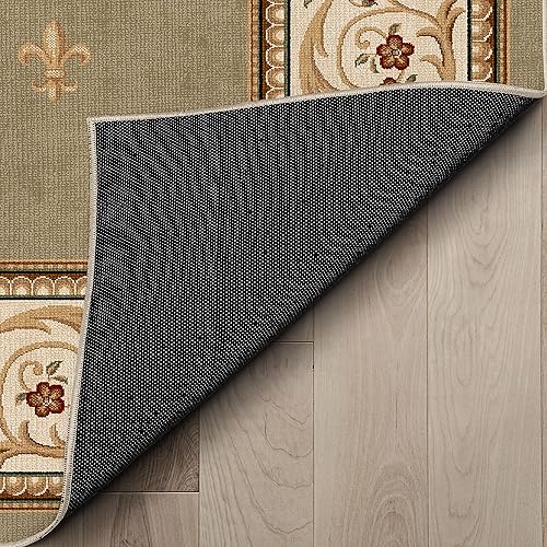 Miniatura 6 de Well Woven Apollo Fleur De Lis - Alfombra de pasillo de tejido plano, color verde claro, 2 x 5 pies