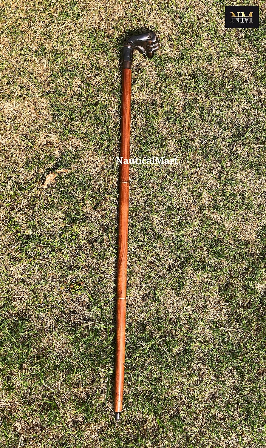 Brass Walking Cane Fisted Walking Stick Nautical Fist Cane Carved Walking Stick Handmade Decorative Foldable Steampunk Style Walking Sticks for Gentlemen