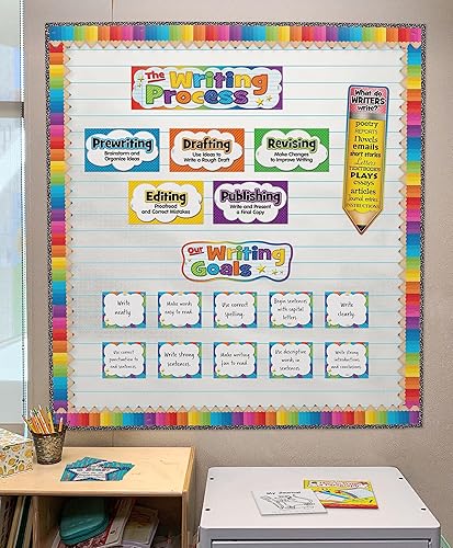 Miniatura 12 de Teacher Created Resources Composition - Borde enrollado recto  50 pies  Decora tablones de anuncios, paredes, escritorios, ventanas, puertas,