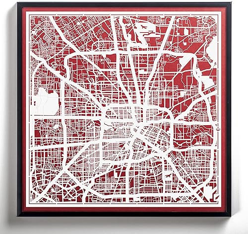 Miniatura 3 de O3 Design Studio - Mapa de corte de papel de Houston de 12 x 12 pulgadas, color blanco