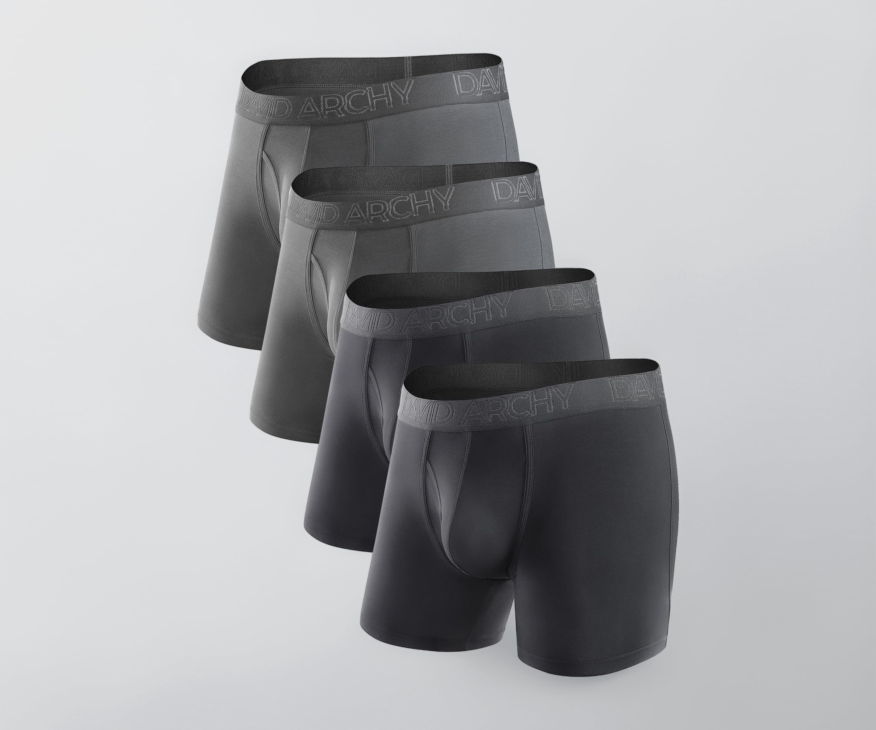 David Archy Men's 4 Pack Ultra Soft Cotton Underwear Full Cut Briefs with Fly