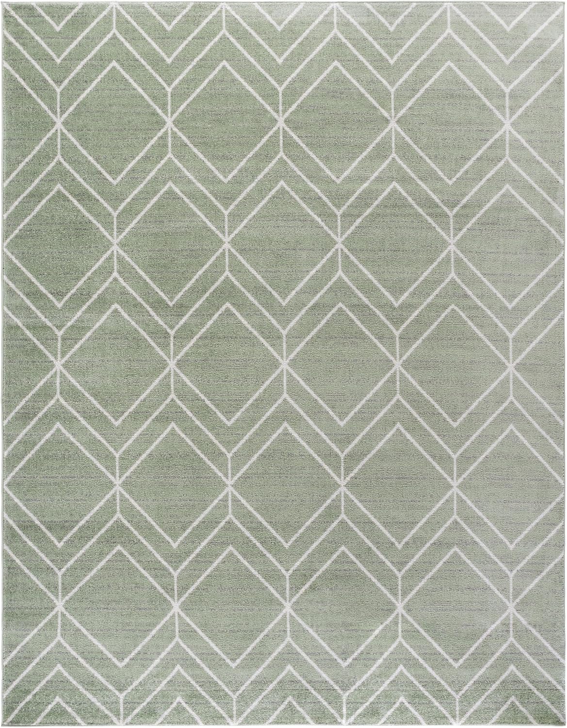 SAFAVIEH Area Rug 8x10 - Adirondack Collection - Large - Sage & Ivory, Modern Geometric Design, Non-Shedding & Easy Cleaning, Ideal for Living Room, Bedroom, Office, Dining Space (ADR241Y)