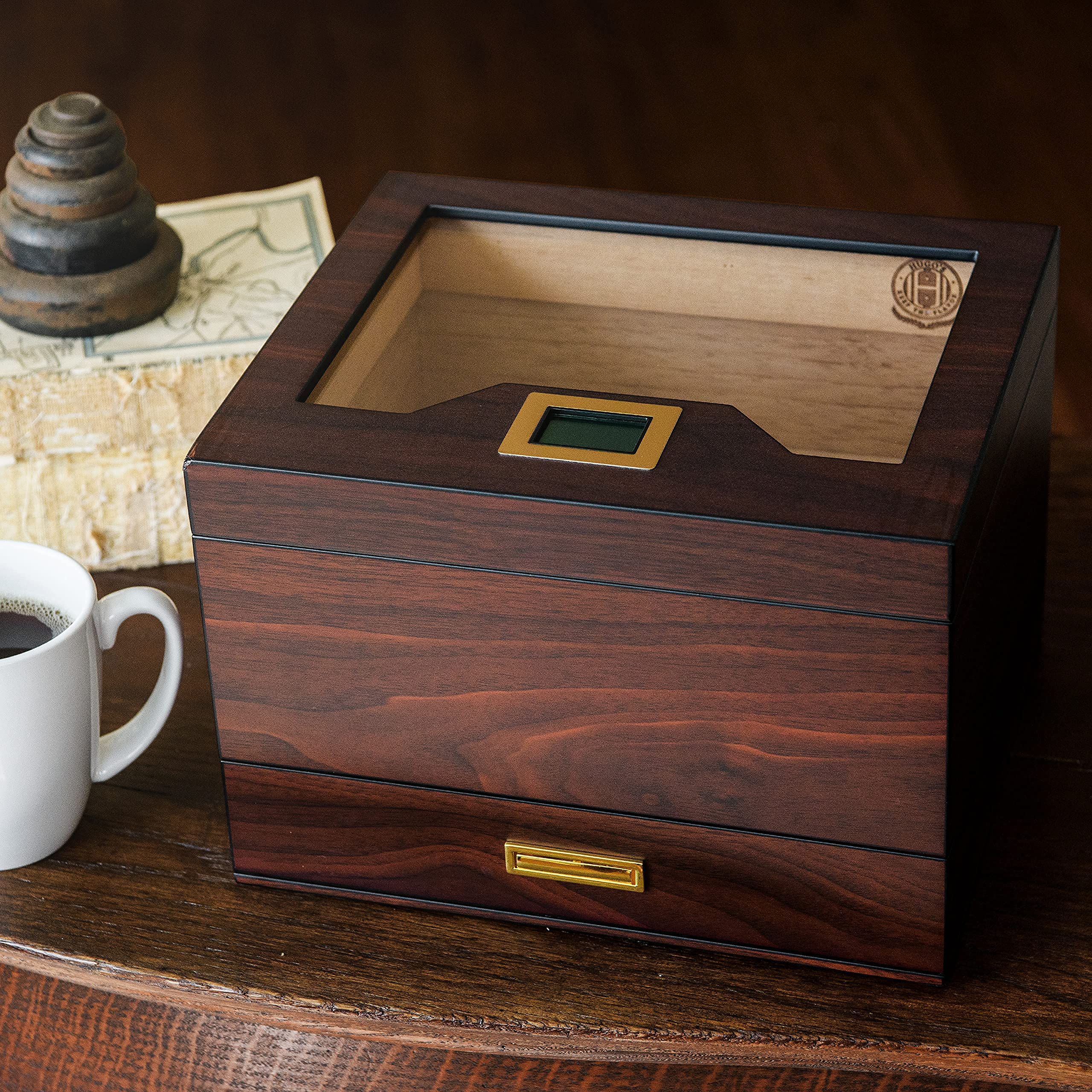 Hugo's Cigar Humidor Box Cigar Case 35 to 60 Cigars Antique Box