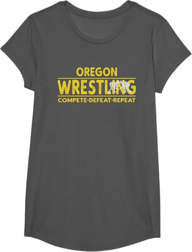 Miniatura 14 de Oregon Wrestling - Compete, Defeat, Repeat T-Shirt Negro,Azul Marino,Asfalto,Blanco,Azul Pastel,Arándano,Rojo,Verde Bosque,Verde Kelly,Verde