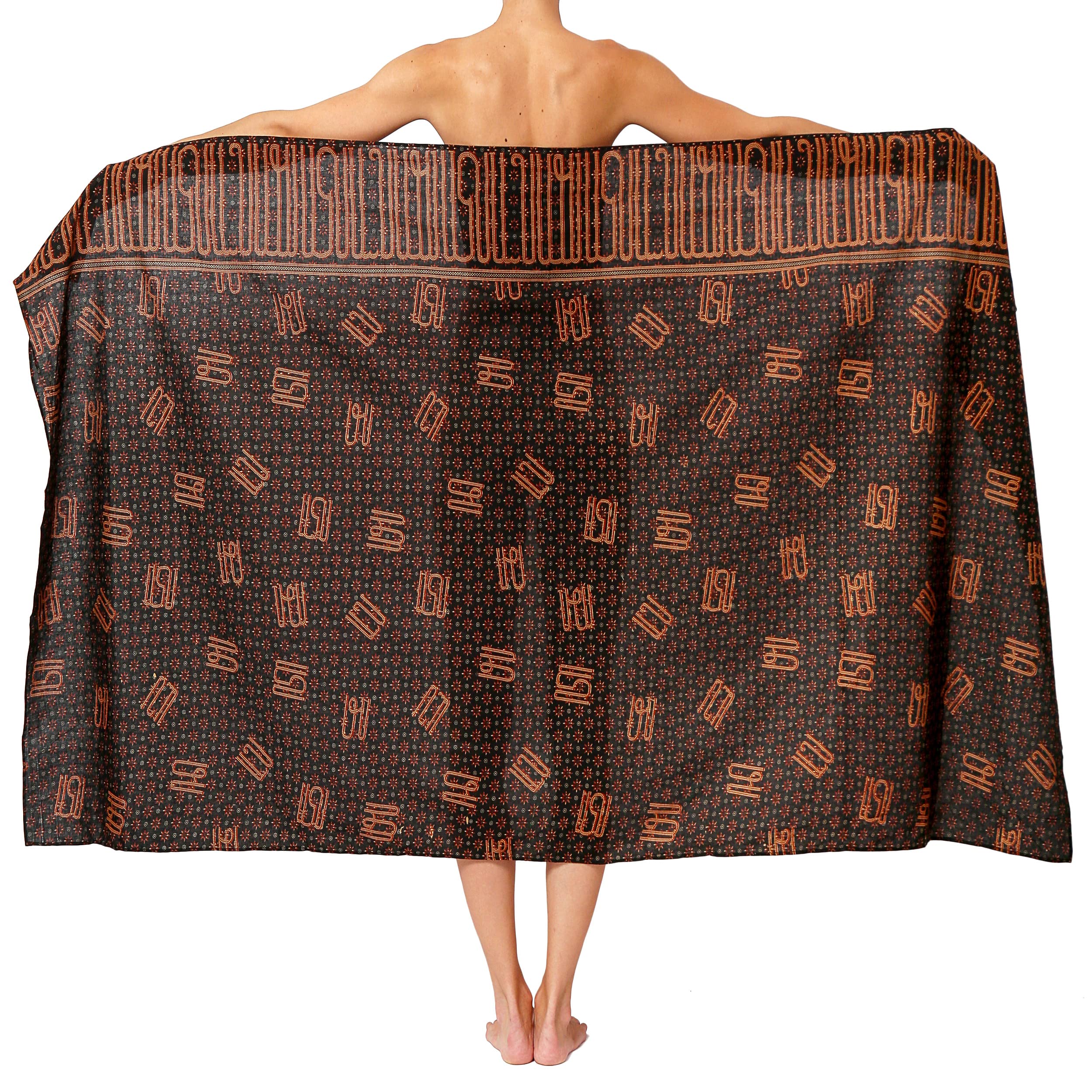 Großer 200 cm x 100cm Sarong Pareo Baumwolle Strandtuch Damen Herren Wickelrock Strand - Handtuch Blickdicht Wickeltuch Handtuchkleid Wickelkleid Handarbeit Fair Trade Herstellung Jawa Batik