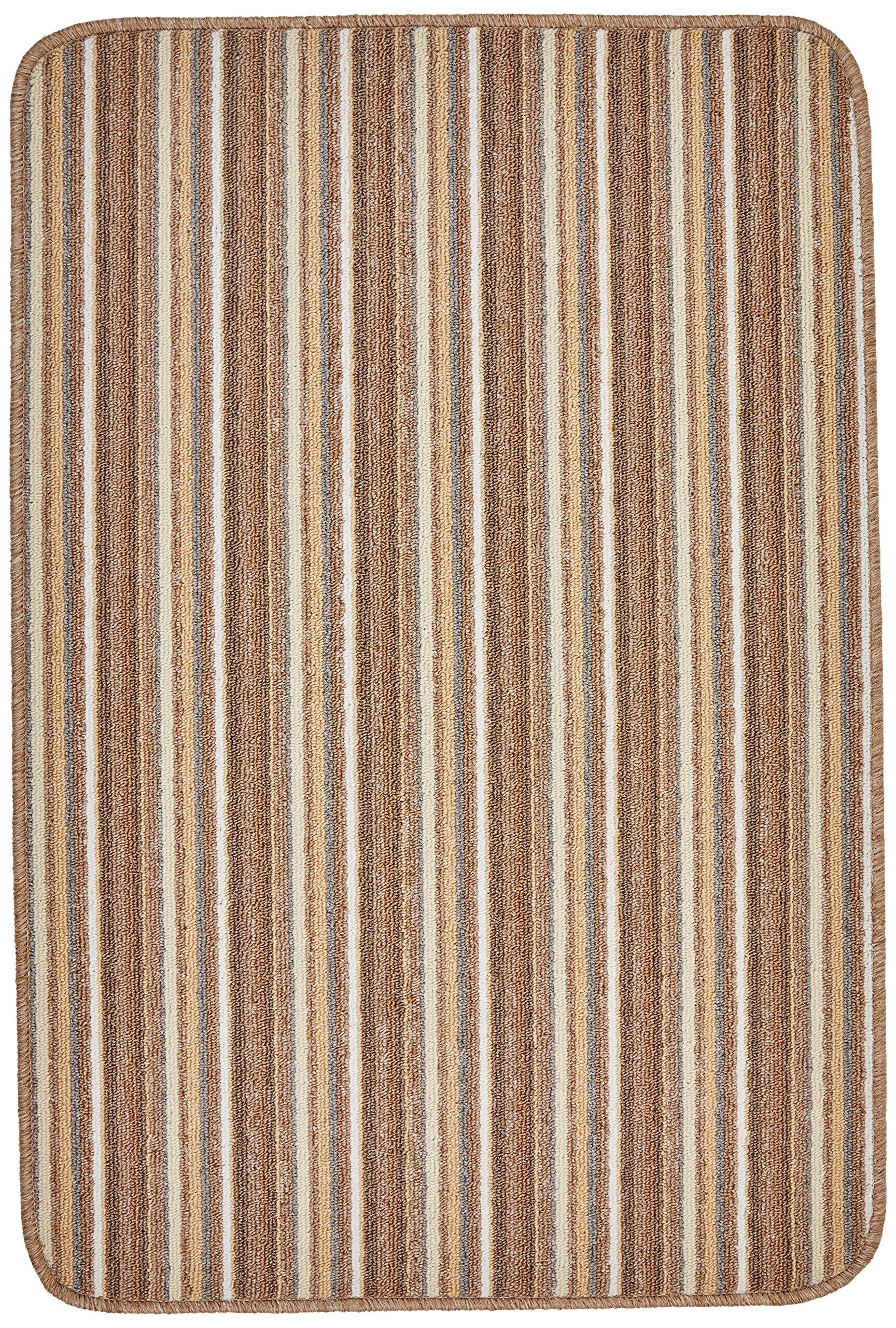 Dandy by William Armes, Ios Stripe Indoor Washable Rug, Cream, 100 x 67