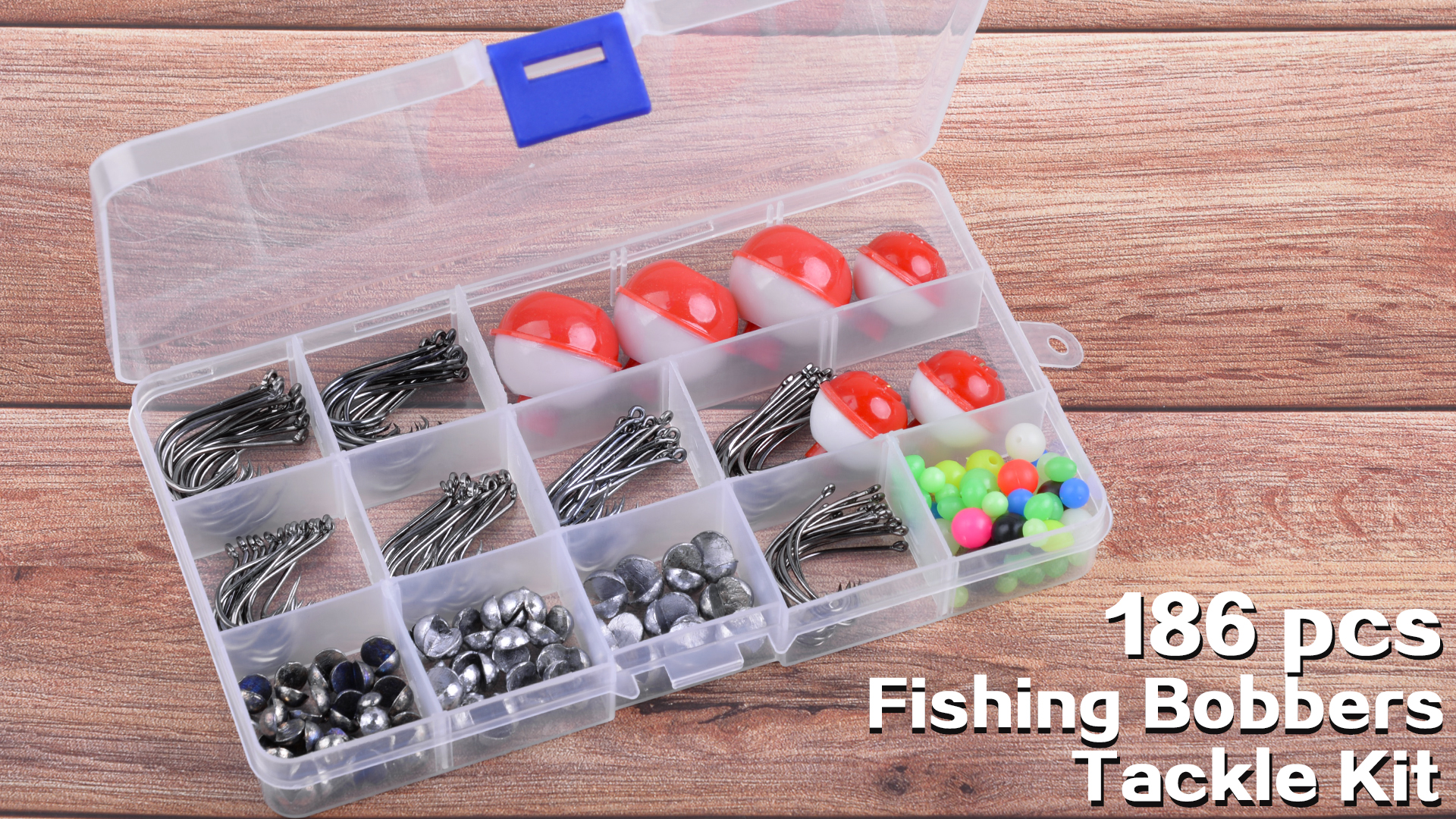 Fishing Bobbers Tackle Kit, 186pcs Basic Fishing Tackle Box Set Included Fishing Hooks Bobbers Circle Octopus Hooks Sinker Weights Beginners Fishing Starter Kit for Trout Catfish Panfish : Sports & Outdoors