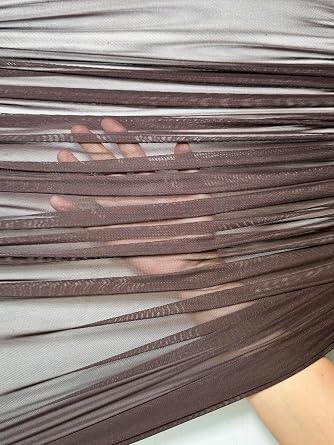 Power Mesh Fabric 60 inch Width, Lightweight 4-Way Stretch Blend of Synthetic Fibers and Spandex, Perfect for Bra, Control-Topped Pantyhose, and Swimwear Linings Chocolate Brown