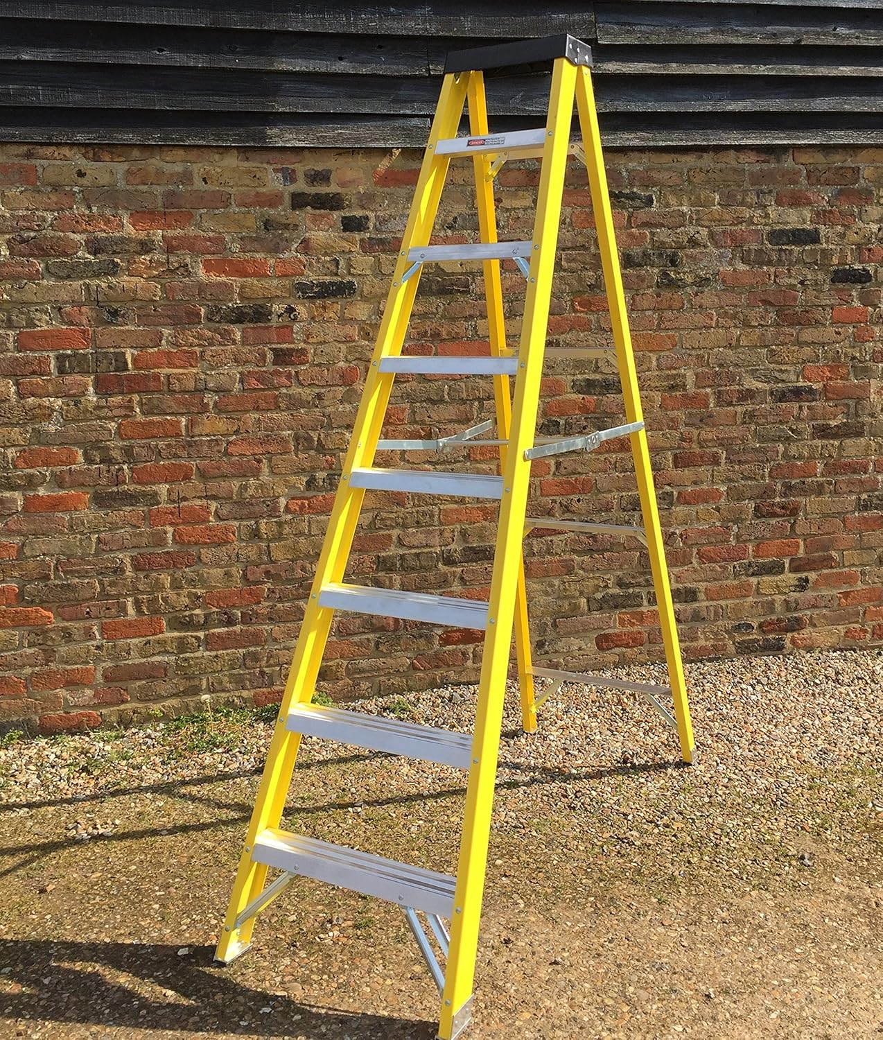 8 Tread Heavy Duty Fibreglass Step Ladder Electricians GRP Step