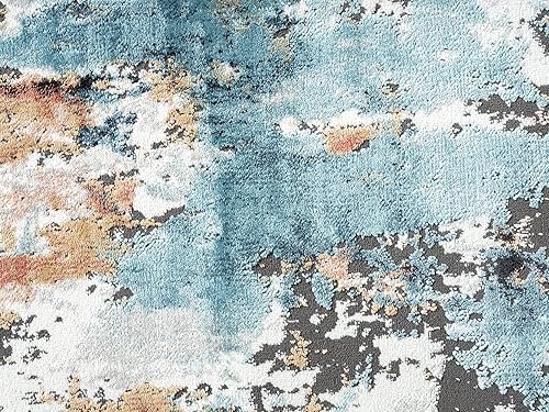 Miniatura 7 de Abani Alfombra abstracta gris y cobre, colección Azure  Alfombra de acento contemporánea, alfombras de 6 x 9 pies