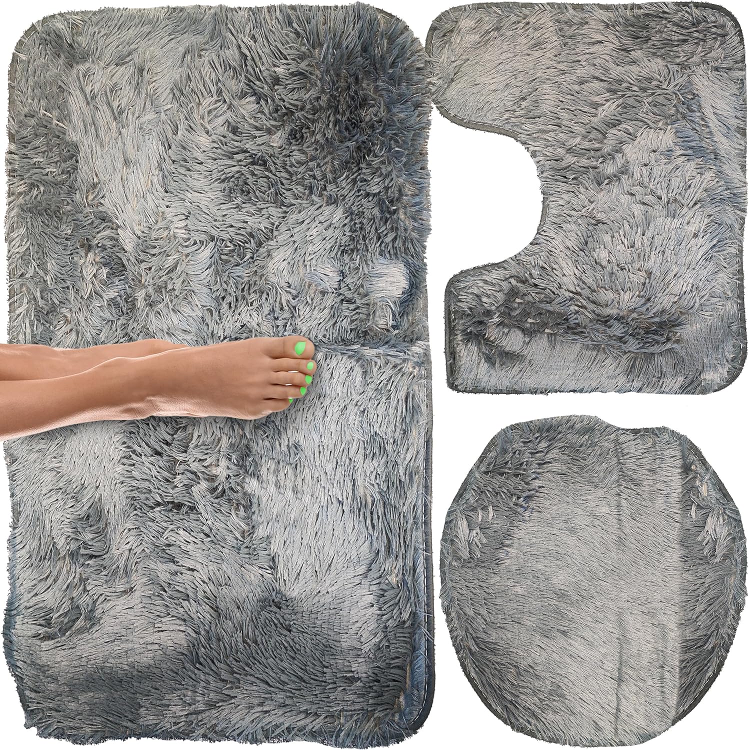 Amazon.de Retoo Badematte Set 3 teilig, Badezimmerteppich Set