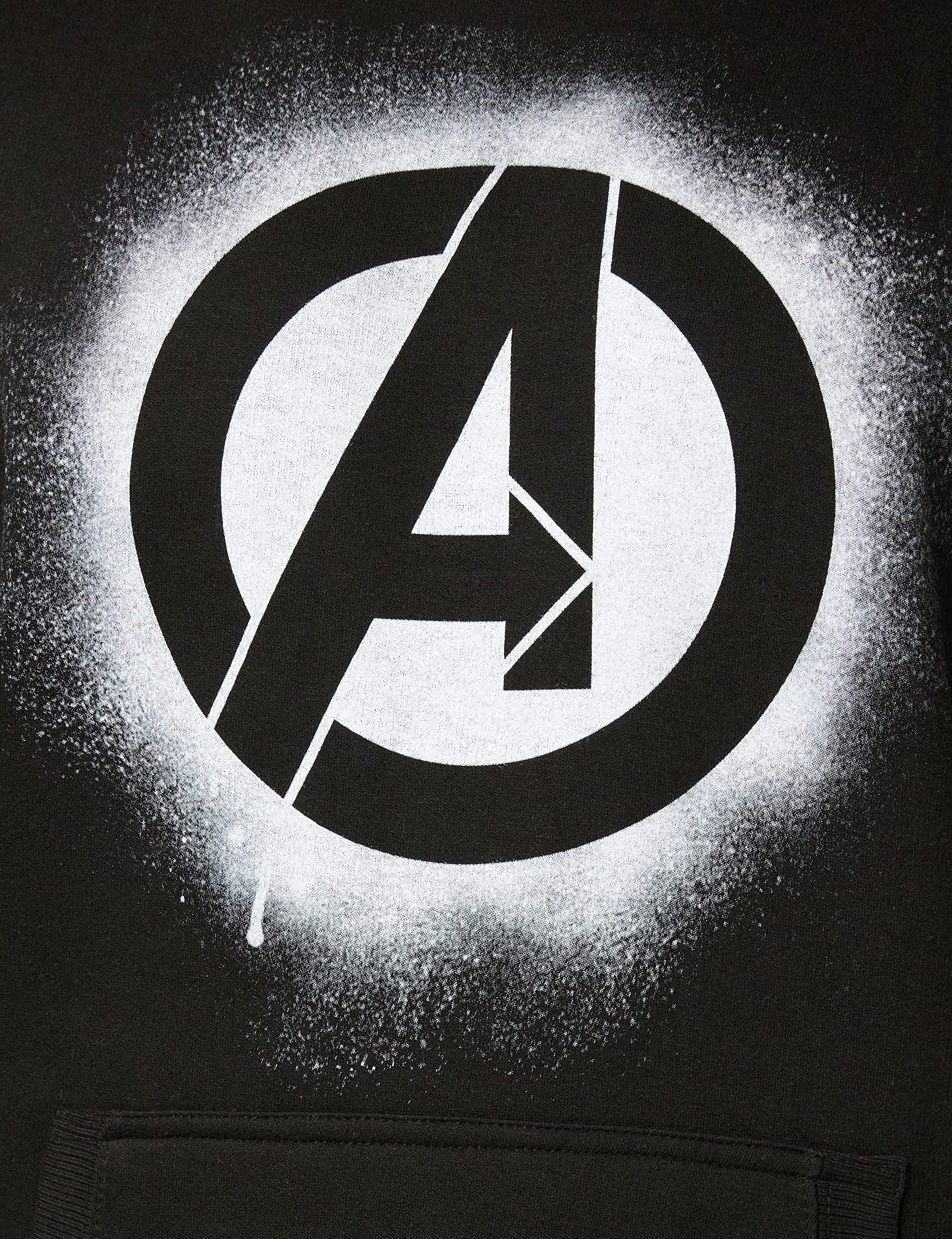 Marvel Avengers Stencil Logo Cappuccio Felpa con Uomo