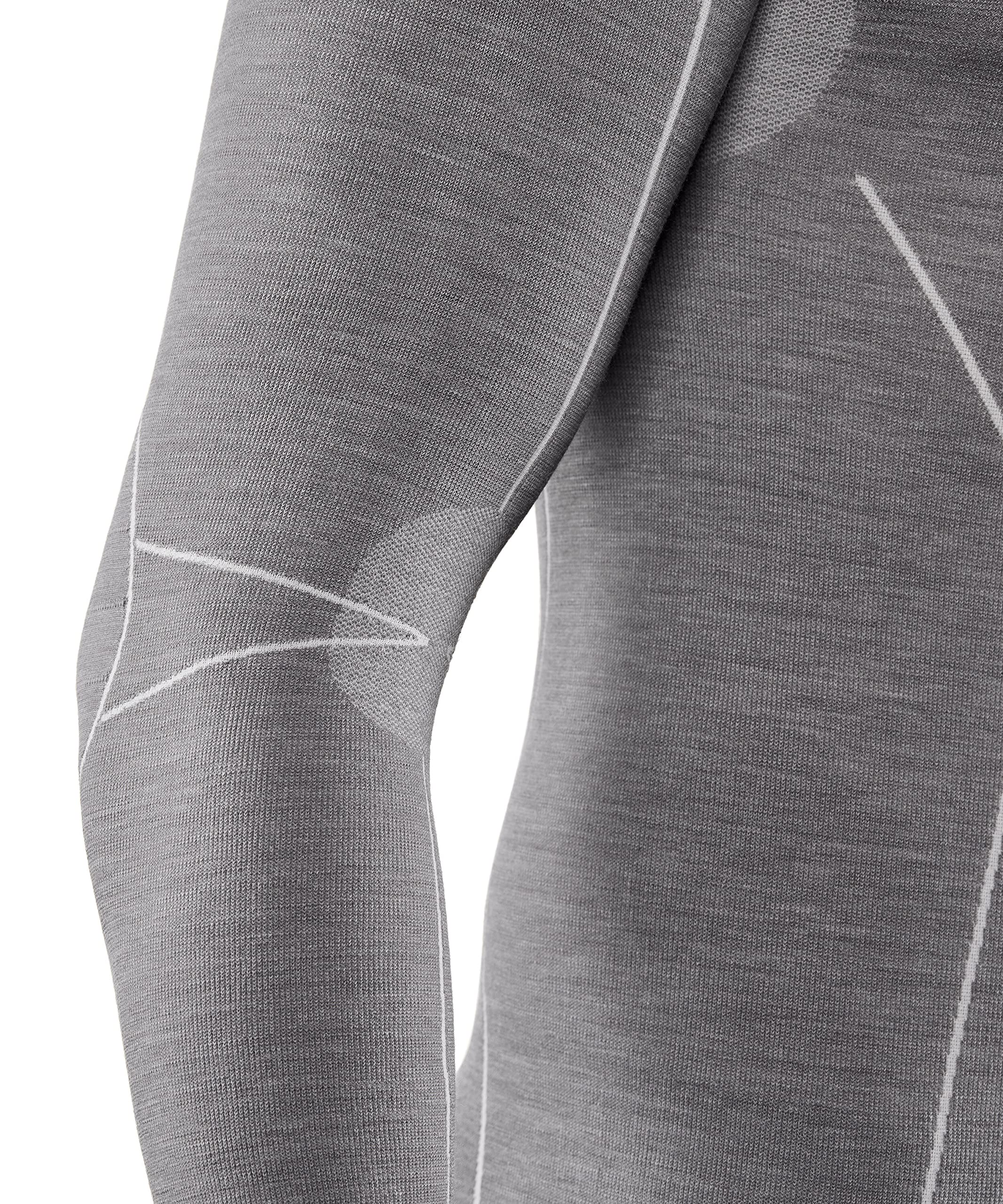 FALKE Mężczyźni Warstwa podstawowa (góra) Wool-Tech High Zip Neck M L/S SH Bielizna Termoaktywna Z Merynosa szybkoschnące ciepłe 1 Sztuka, Szary (Grey-Heather 3757), S