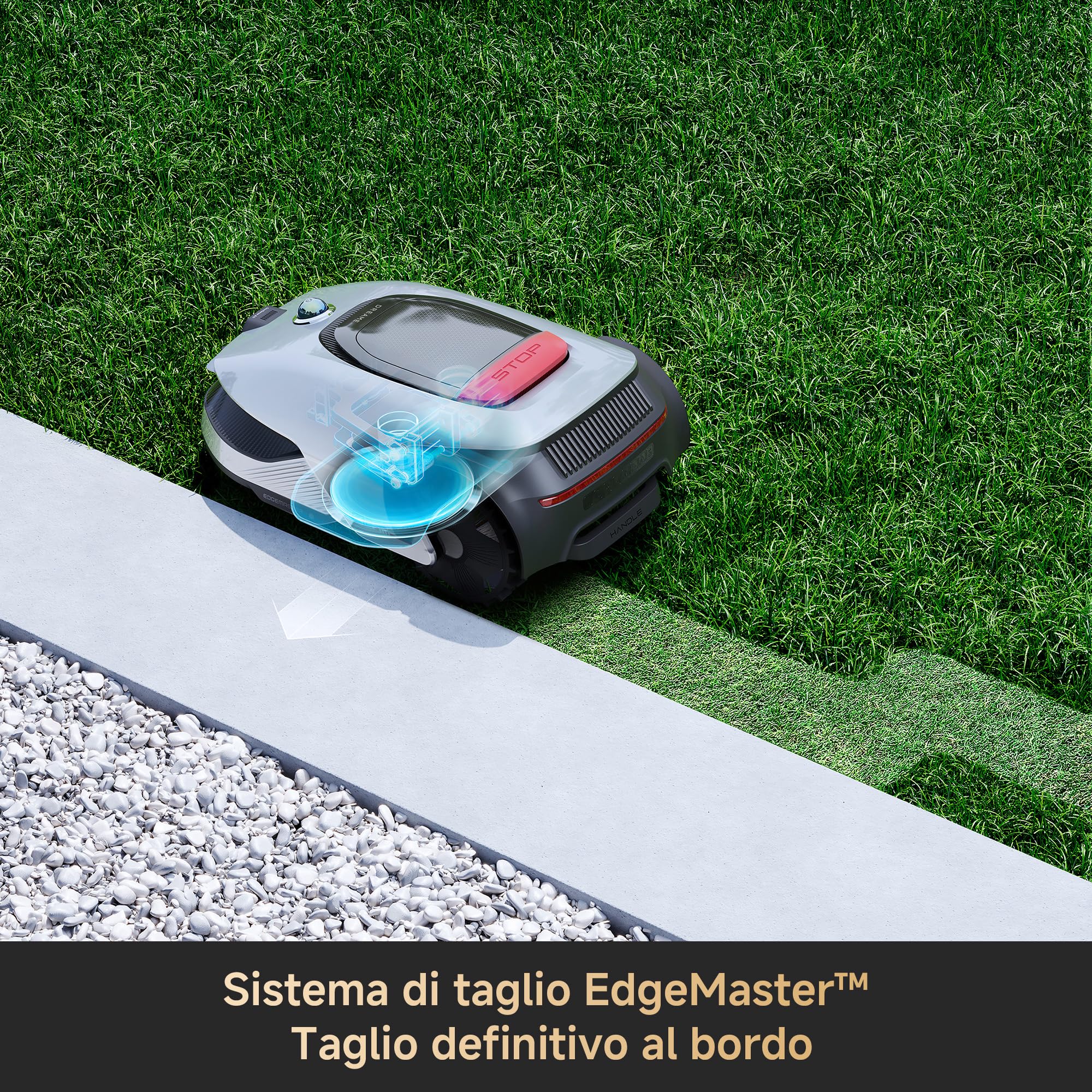 DREAME A2 1200 Tosaerba robotico – Connessione wireless senza RTK, per 1200 m², LiDAR 3D a 360° e visione AI, capacità di salita fino al 50% (26,5°), taglio di precisione EdgeMaster da 5 cm