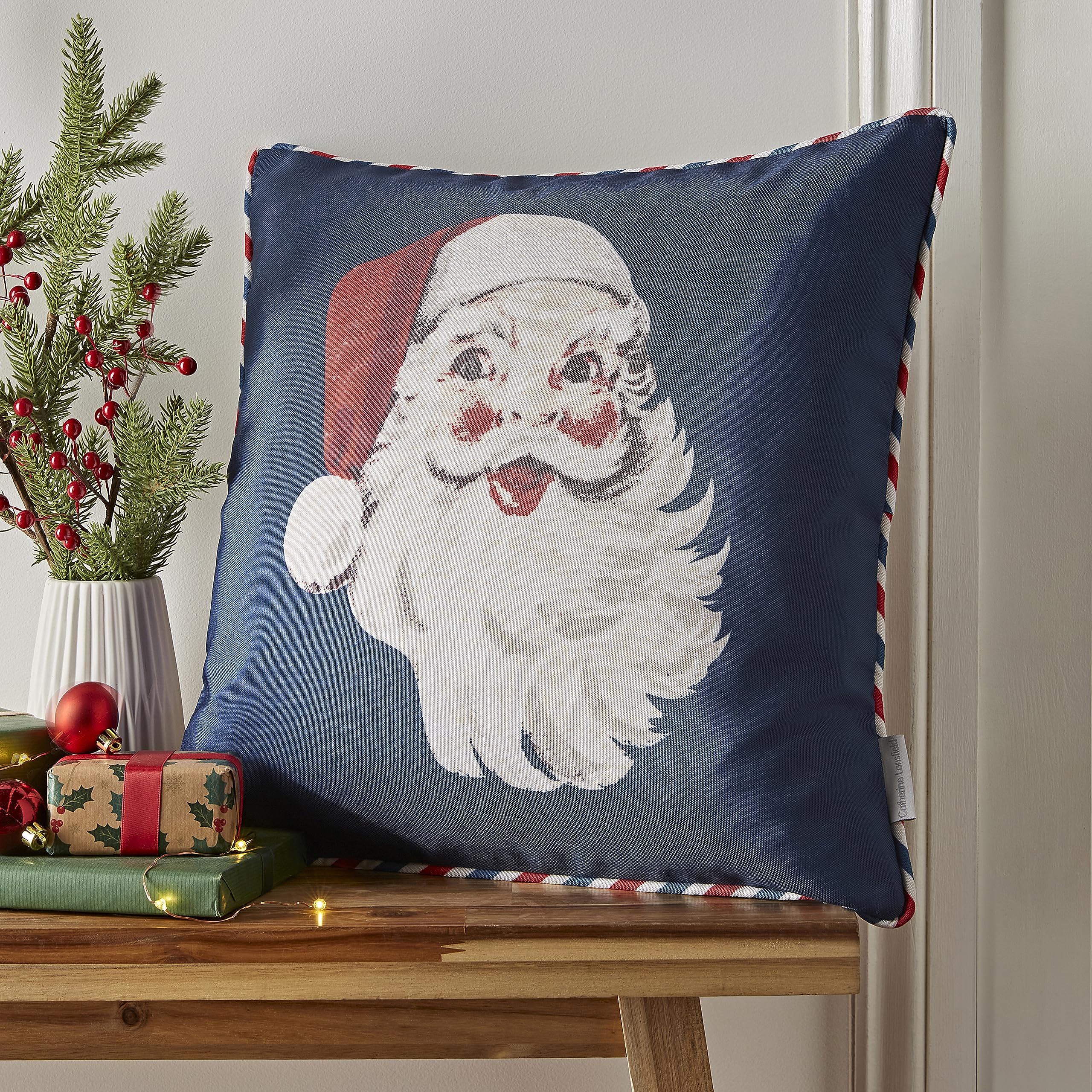 Catherine LansfieldLetters To Santa 43x43cm Cushion with pocket Navy Blue