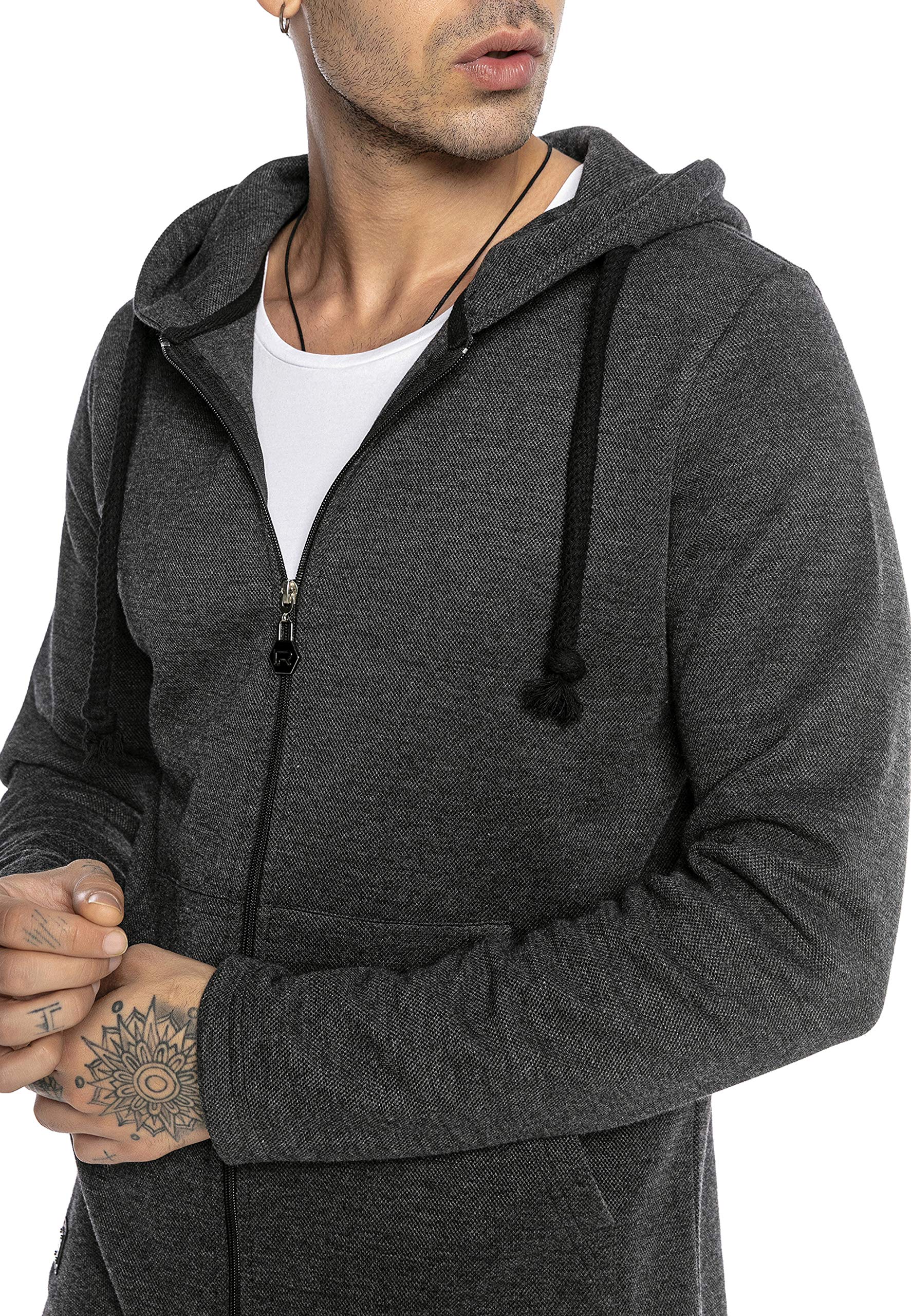 RED BRIDGE Cárdigan para Hombre Suéter con Capucha Sudadera Chaqueta Corte Largo Oversize