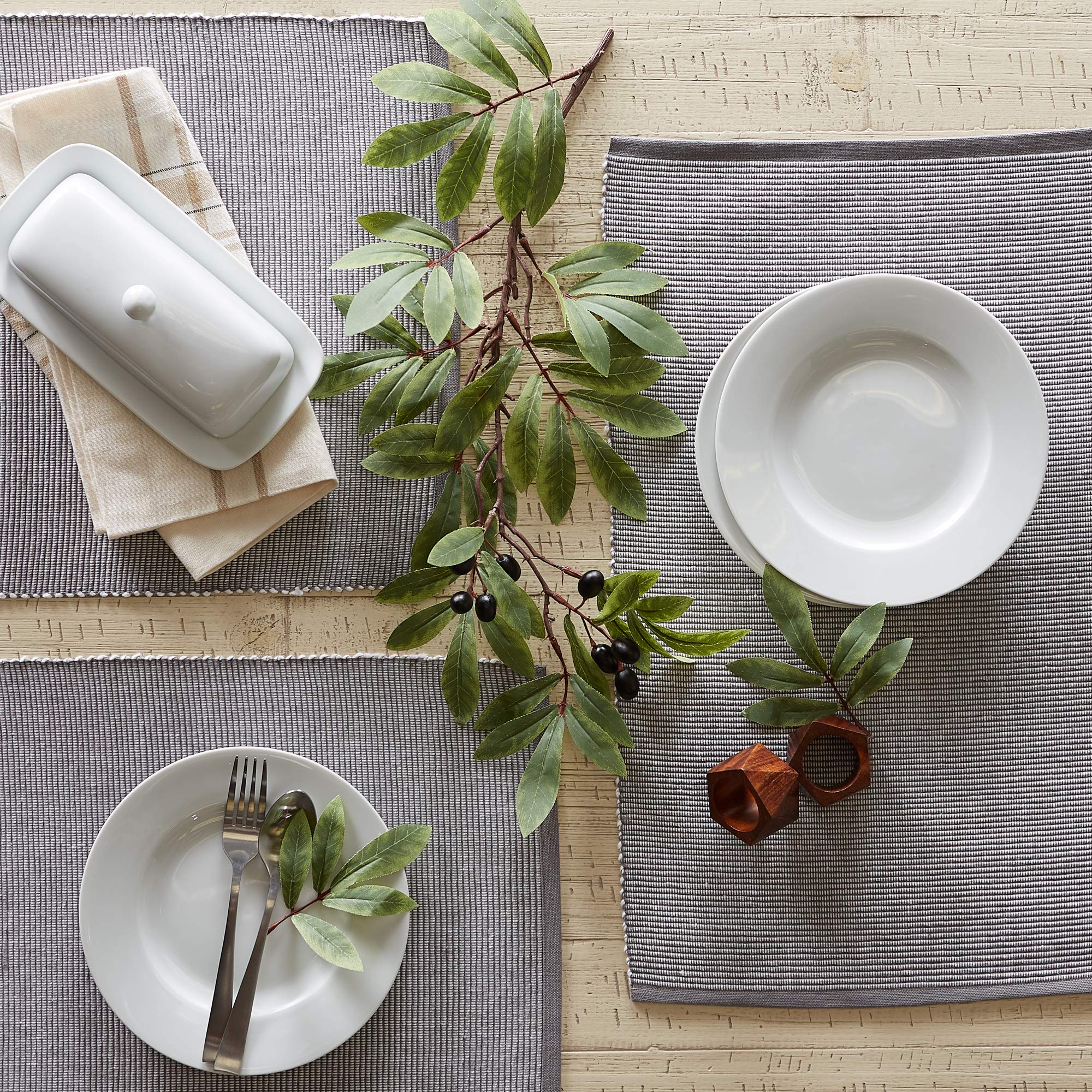 DII Set di tovagliette, cotone, grigio, da tavolo