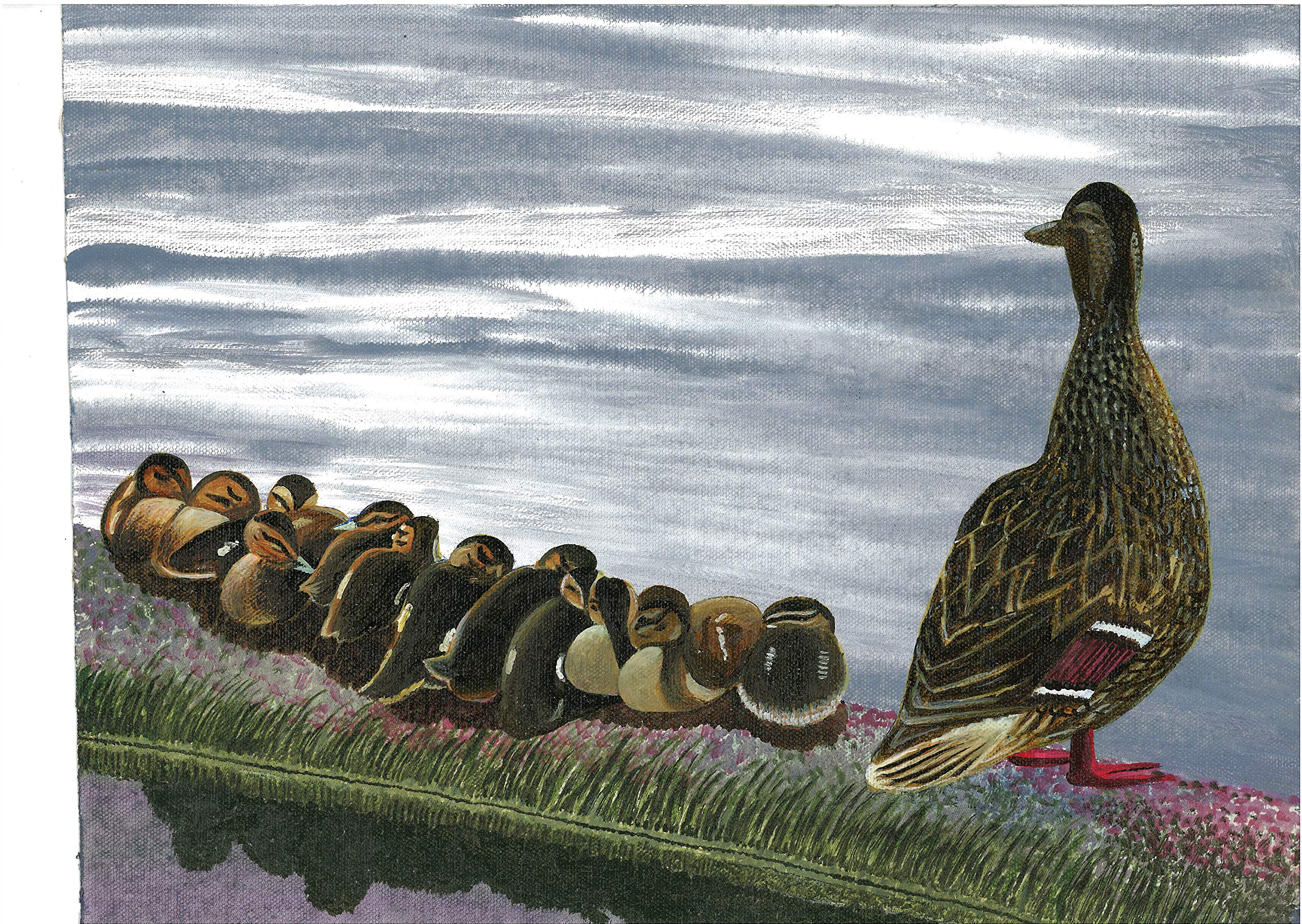 Hand Painted replica of Happy Family on Canvas - A perfect picture for living Room - H 30 Cm x W 40 Cm