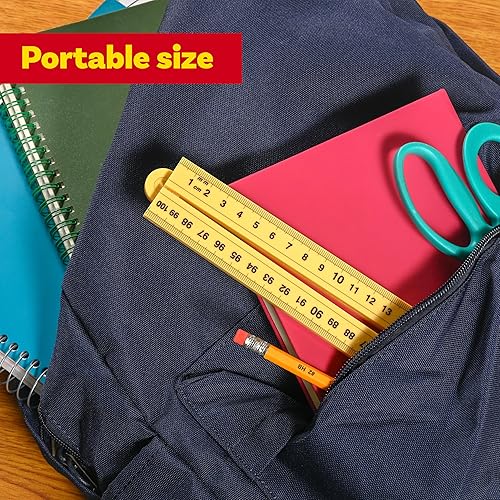 Miniatura 4 de LEARNING ADVANTAGE Barra de medición plegable – Medida en pulgadas, centímetros, milímetros y metros – Regla plegable para sistemas de medición