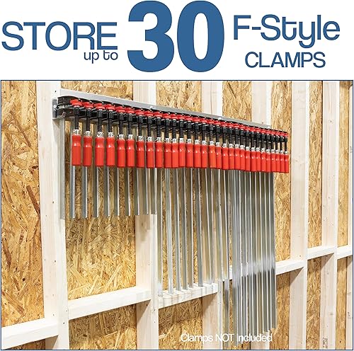 Miniatura 5 de Fulton Woodworking Tools Abrazadera modular F-Clamp  Fácil y rápido de alinear  Pre-perforado 16 pulgadas en el centro  Paquete de 3