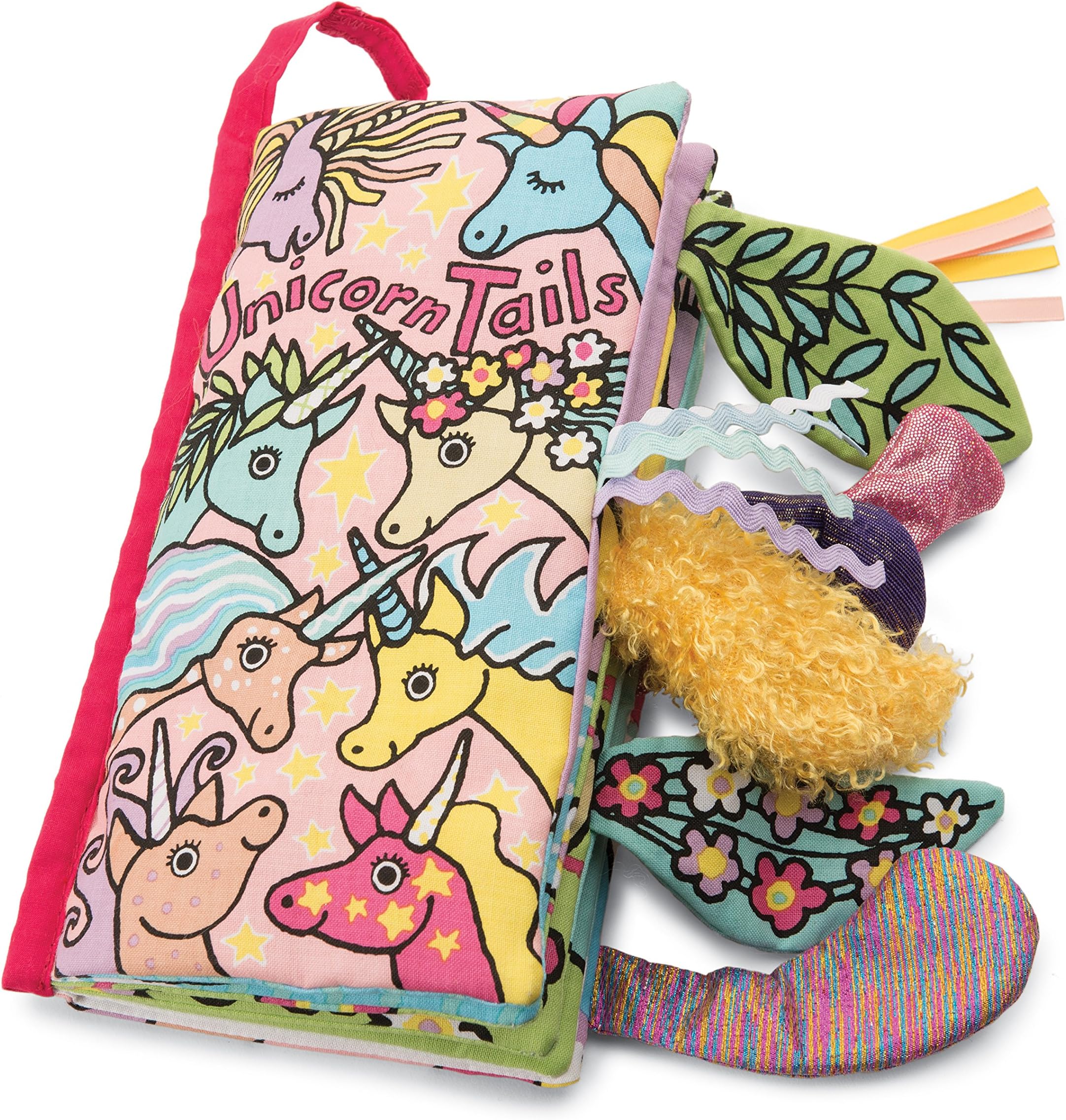 Jellycat Soft Cloth Baby Books, Unicorn Tails, 8 inches
