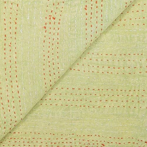 Vista 37 de Marubhumi Edredón tradicional indio de algodón puro, estampado de cachemira, colcha Kantha multicolor (multicolor-22, individual (60 x 90 pulgadas)