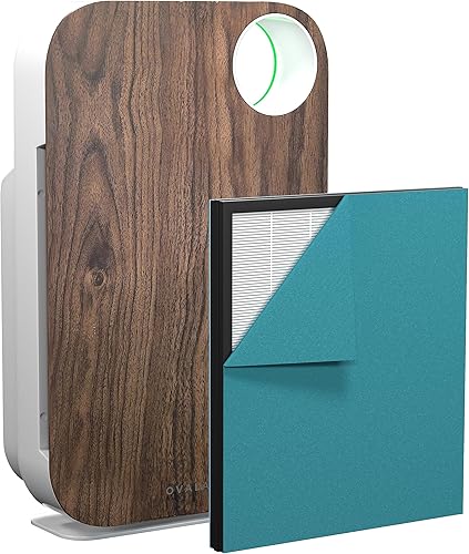 OVAL AIR AIR1000D - Purificador de aire 5 en 1 True HEPA de 3 etapas para alérgenos, polvo, mascotas, alergias, olor, humo, polen, habitaciones de