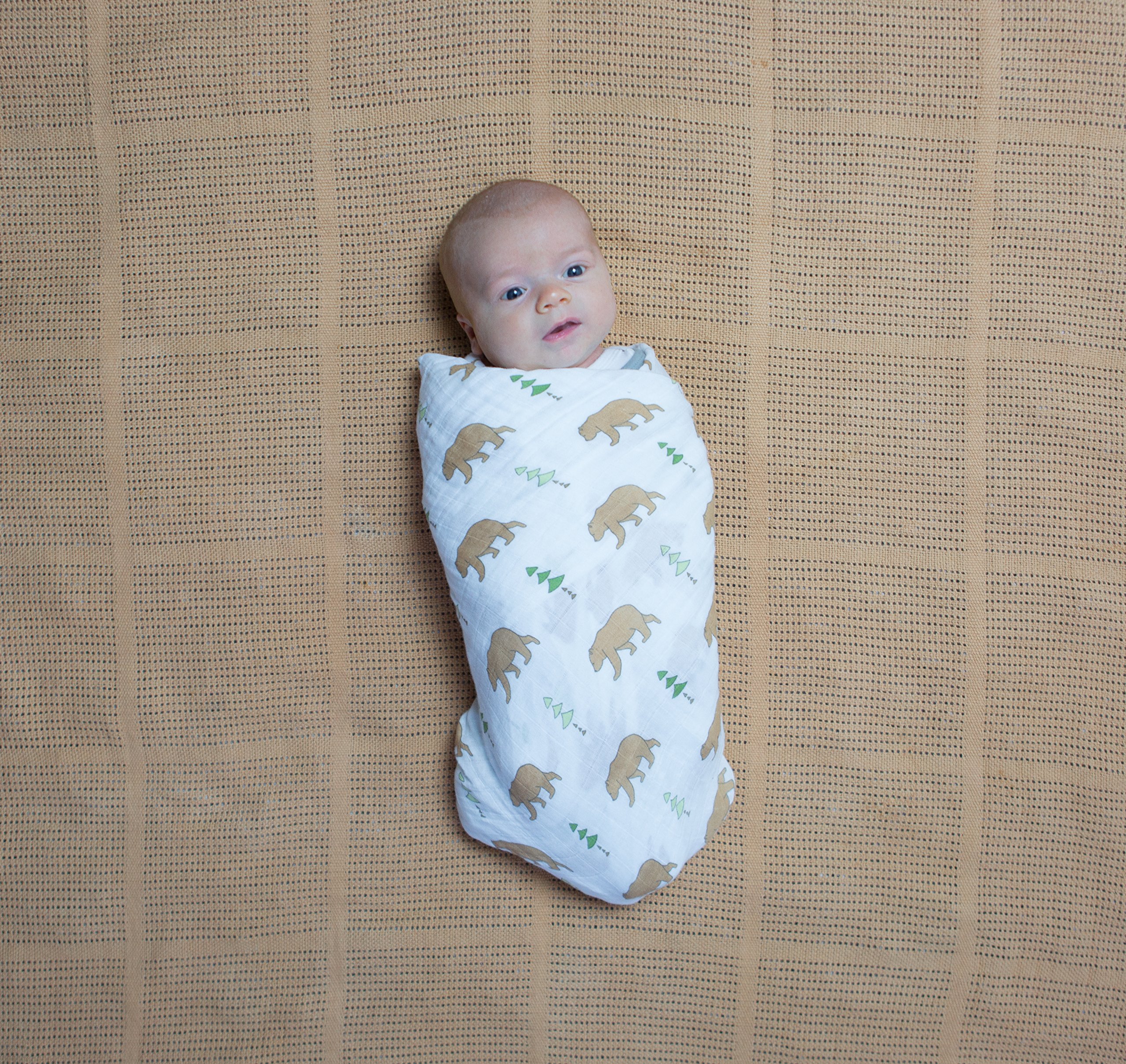 Amazing Baby by Swaddledesigns, Manta de Tela Calada de Algodón Prémium Para Bebés y Niños, Camello, 112 X 112 cm